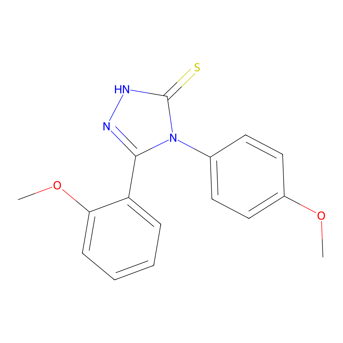 5-(2-methoxyphenyl)-4-(4-methoxyphenyl)-4H-1,2,4-triazole-3-thiol molecular structure, CAS 483283-17-6