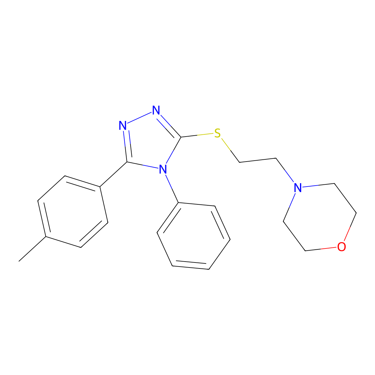 5-(4-methylphenyl)-4-phenyl-4H-1,2,4-triazol-3-yl 2-(4-morpholinyl)ethyl sulfide molecular structure, CAS 483284-47-5
