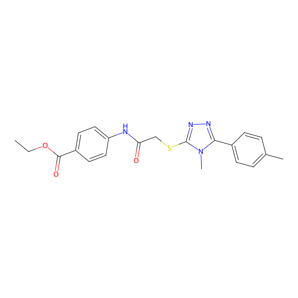 ethyl 4-[({[4-methyl-5-(4-methylphenyl)-4H-1,2,4-triazol-3-yl]sulfanyl}acetyl)amino]benzoate molecular structure, CAS 483285-28-5