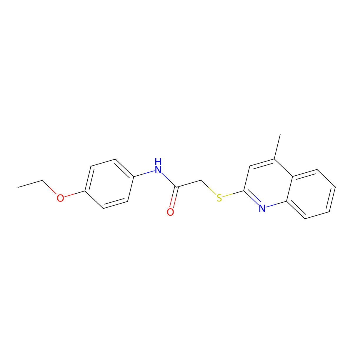 N-(4-ethoxyphenyl)-2-((4-methylquinolin-2-yl)thio)acetamide molecular structure, CAS 483286-03-9