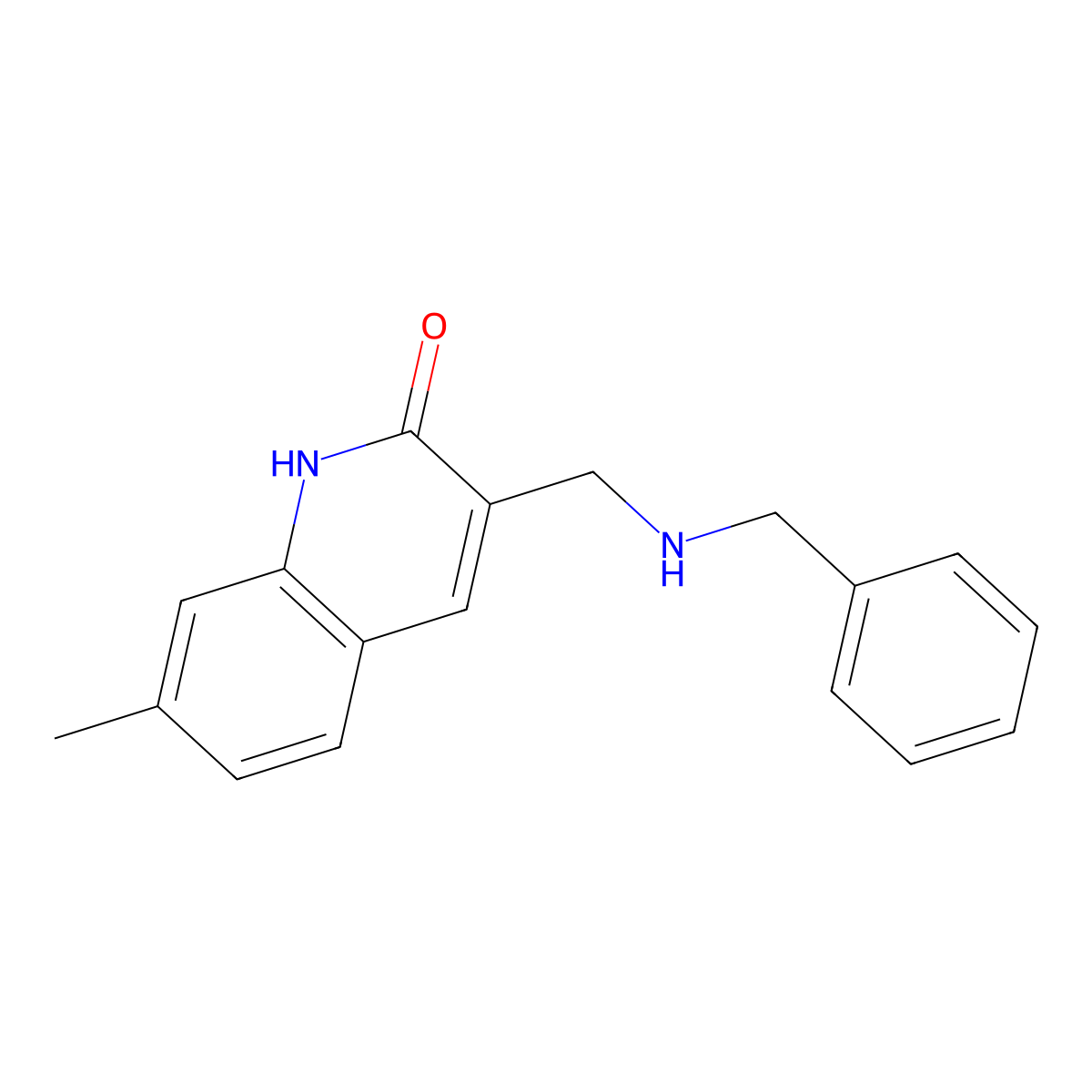 3-(Benzylamino-methyl)-7-methyl-1H-quinolin-2-one molecular structure, CAS 483286-56-2