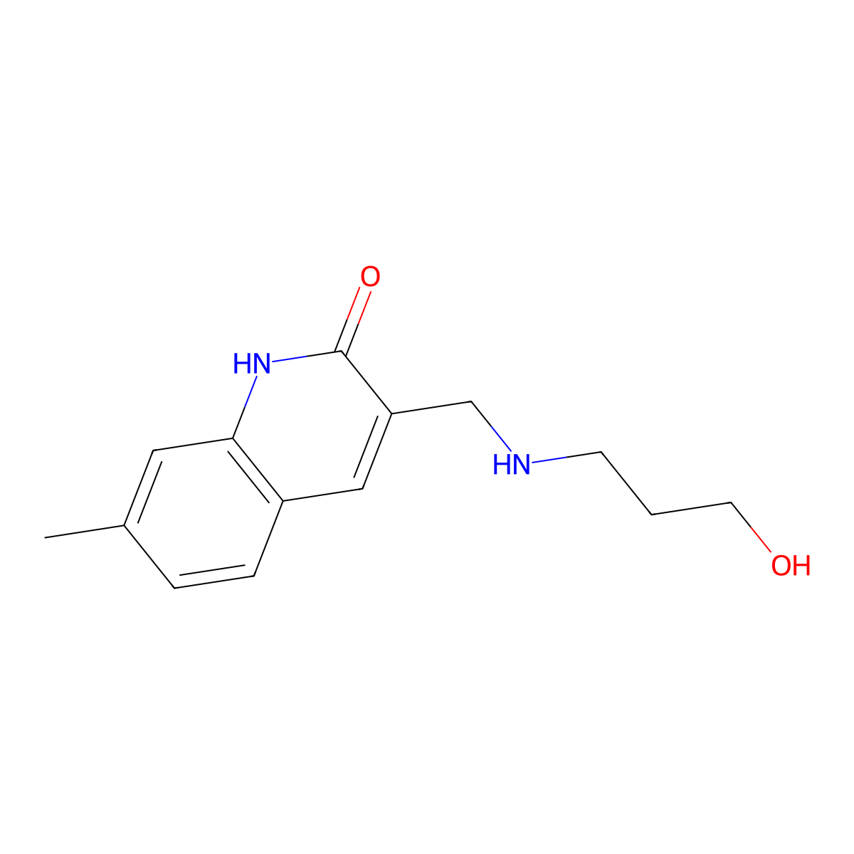 3-[(3-Hydroxy-propylamino)-methyl]-7-methyl-1H-quinolin-2-one molecular structure, CAS 483286-58-4