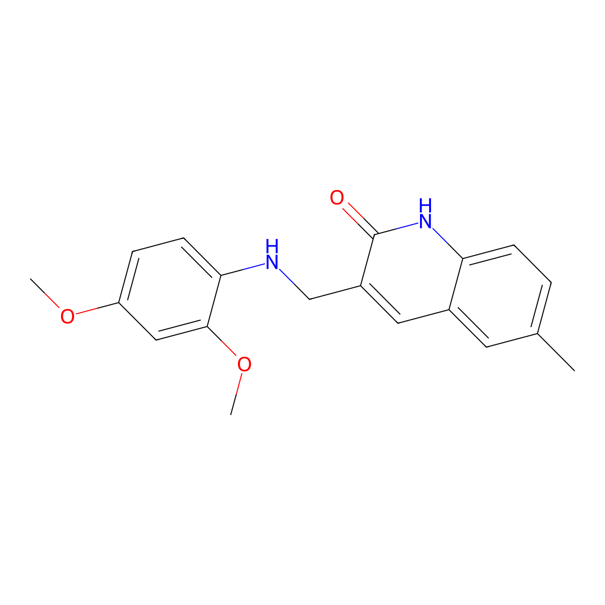3-[[(2,4-Dimethoxyphenyl)amino]methyl]-6-methyl-2(1H)-quinolinone molecular structure, CAS 483286-59-5