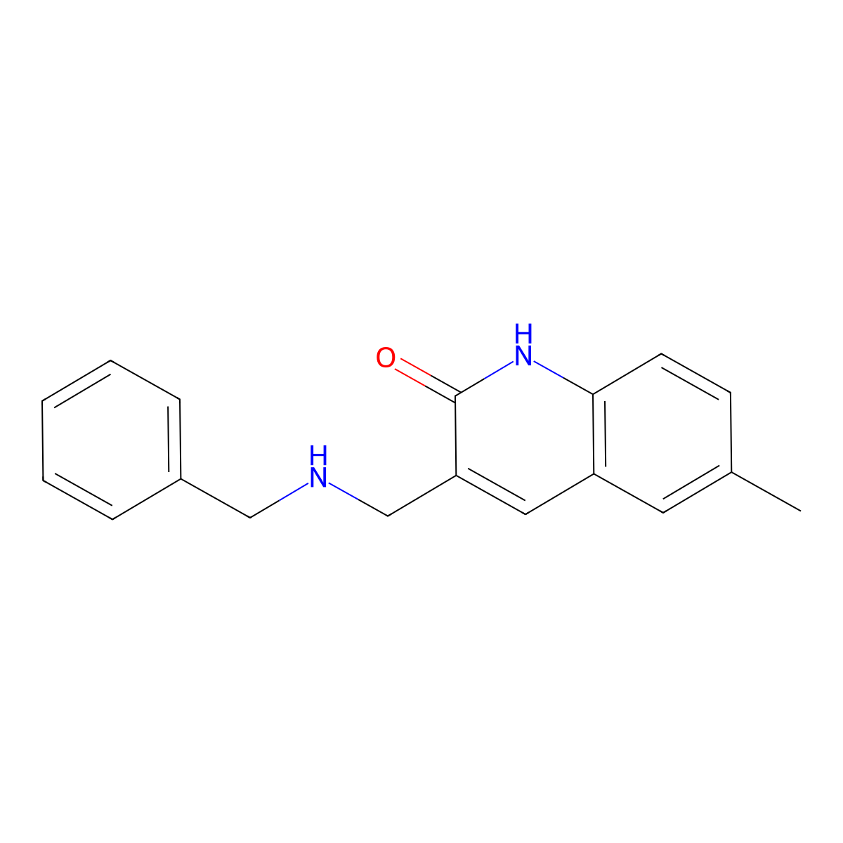 3-(Benzylamino-methyl)-6-methyl-1H-quinolin-2-one molecular structure, CAS 483286-62-0