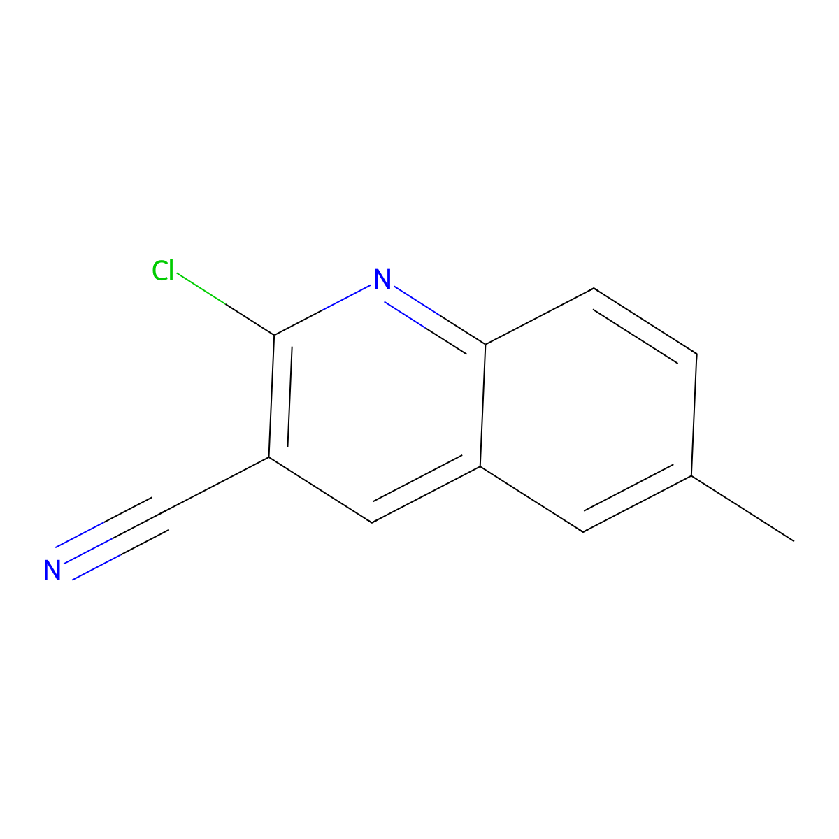 2-Chloro-6-methylquinoline-3-carbonitrile molecular structure, CAS 483287-37-2