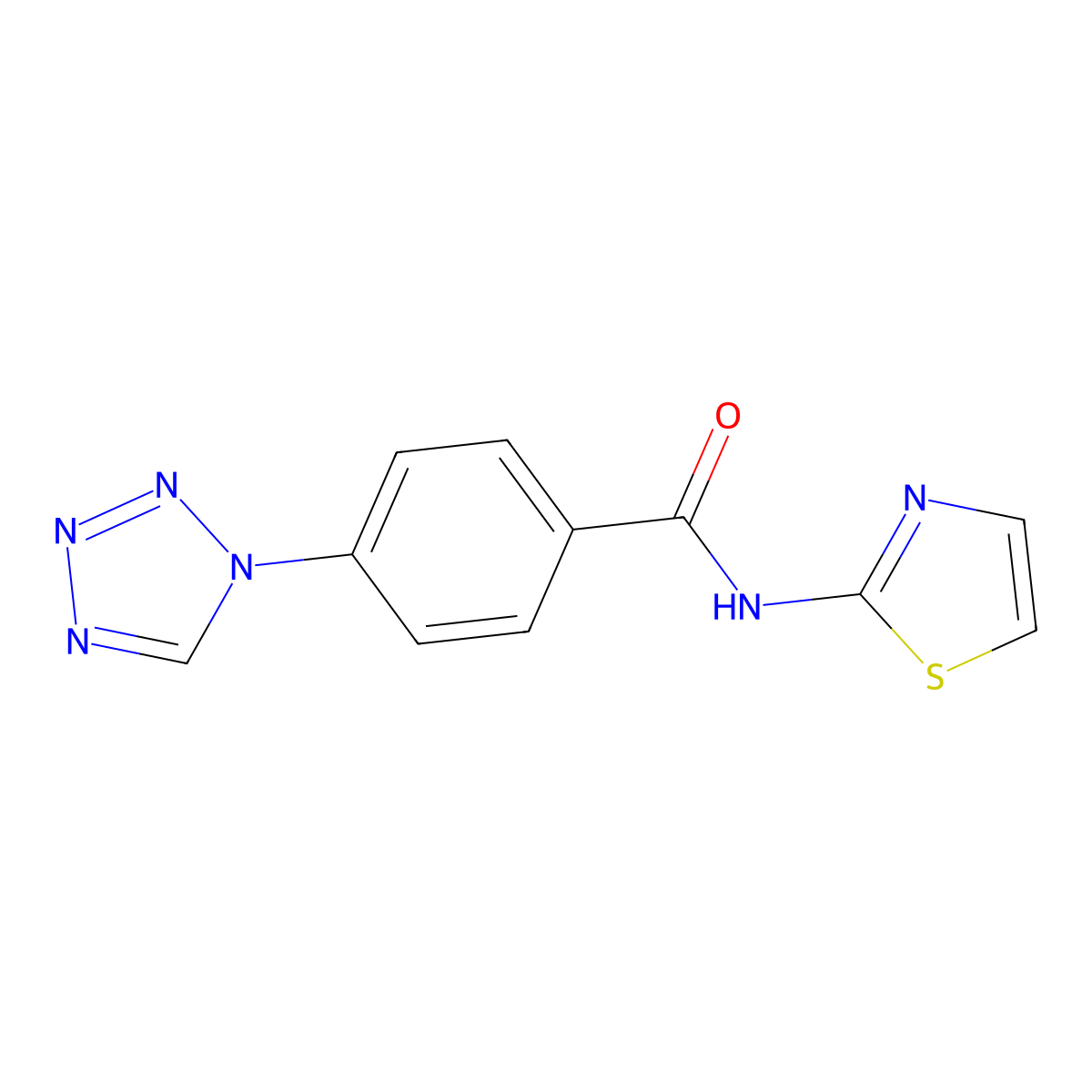 4-(1H-tetrazol-1-yl)-N-(thiazol-2-yl)benzamide molecular structure, CAS 483288-44-4