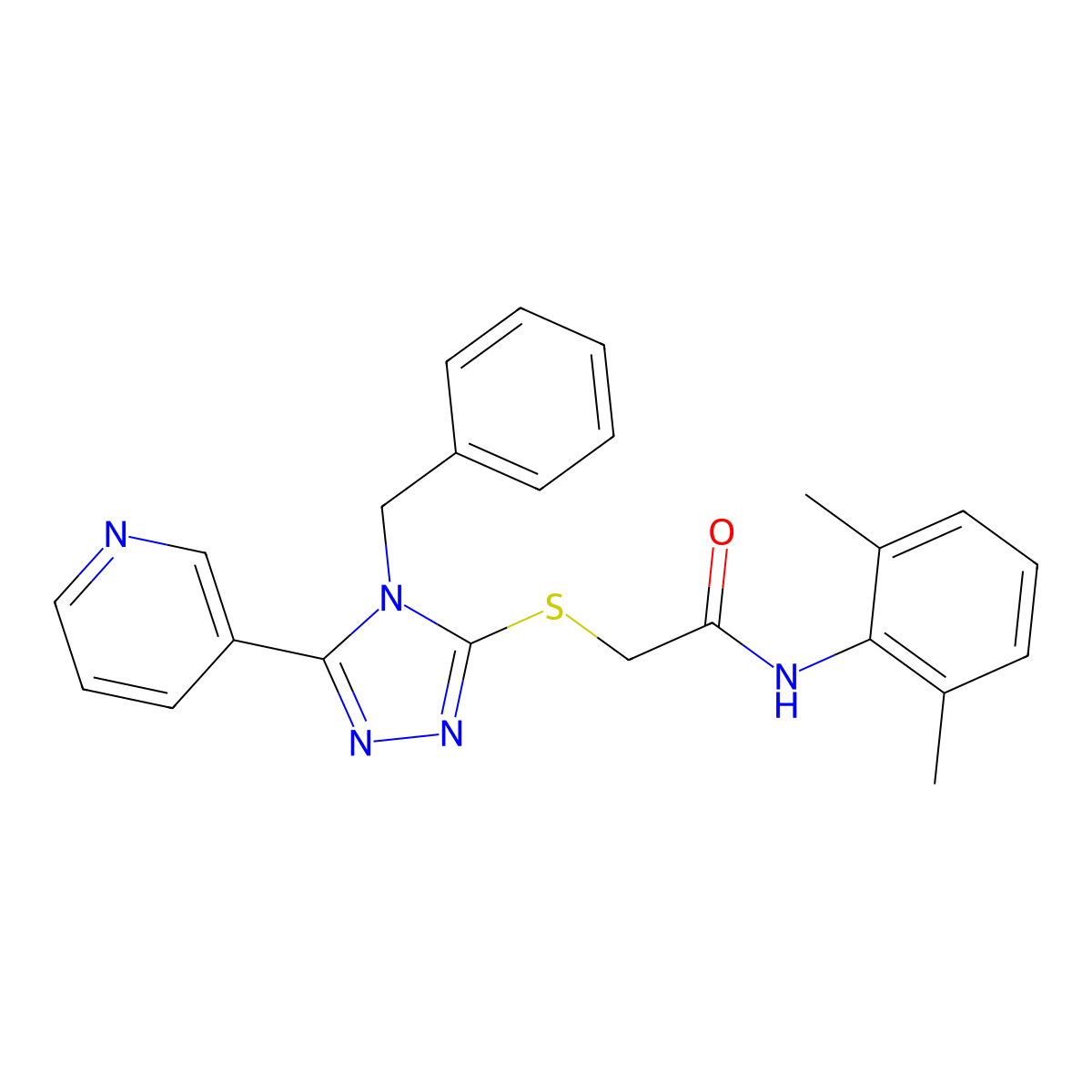 2-[(4-benzyl-5-pyridin-3-yl-1,2,4-triazol-3-yl)sulfanyl]-N-(2,6-dimethylphenyl)acetamide molecular structure, CAS 483288-81-9