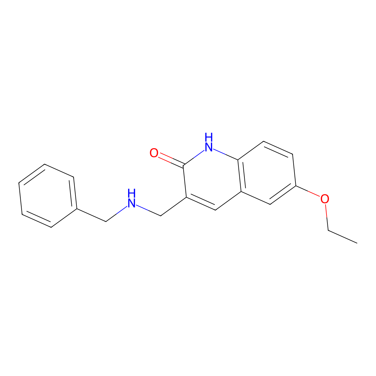 3-(Benzylamino-methyl)-6-ethoxy-1H-quinolin-2-one molecular structure, CAS 483290-88-6
