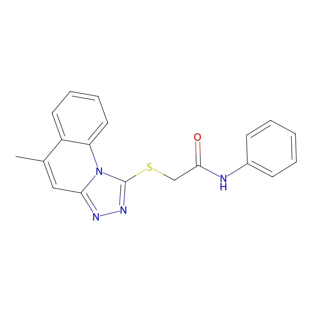 2-[(5-methyl-[1,2,4]triazolo[4,3-a]quinolin-1-yl)sulfanyl]-N-phenylacetamide molecular structure, CAS 483292-10-0