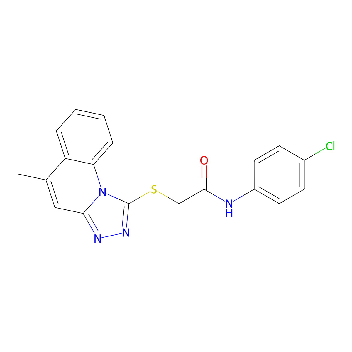 N-(4-Chlorophenyl)-2-({5-methyl-[1,2,4]triazolo[4,3-A]quinolin-1-YL}sulfanyl)acetamide molecular structure, CAS 483292-11-1