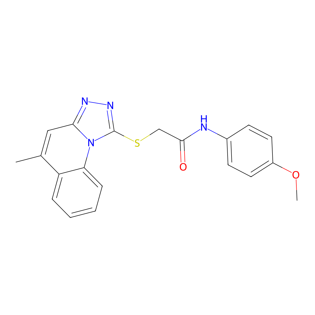 N-(4-methoxyphenyl)-2-((5-methyl-[1,2,4]triazolo[4,3-a]quinolin-1-yl)thio)acetamide molecular structure, CAS 483292-12-2