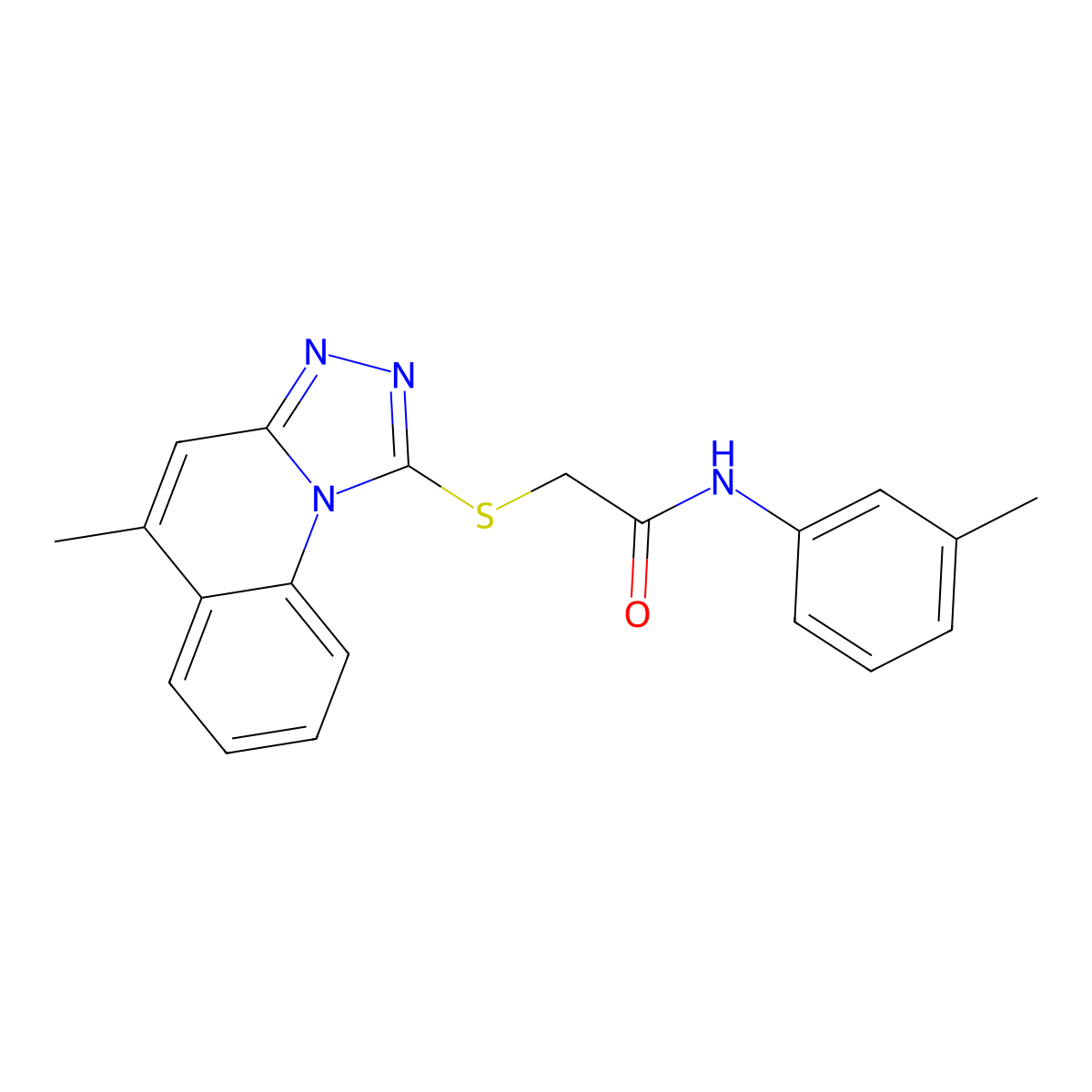 2-({5-methyl-[1,2,4]triazolo[4,3-a]quinolin-1-yl}sulfanyl)-N-(3-methylphenyl)acetamide molecular structure, CAS 483292-14-4