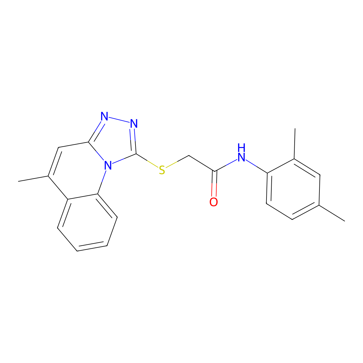 N-(2,4-dimethylphenyl)-2-((5-methyl-[1,2,4]triazolo[4,3-a]quinolin-1-yl)thio)acetamide molecular structure, CAS 483292-18-8