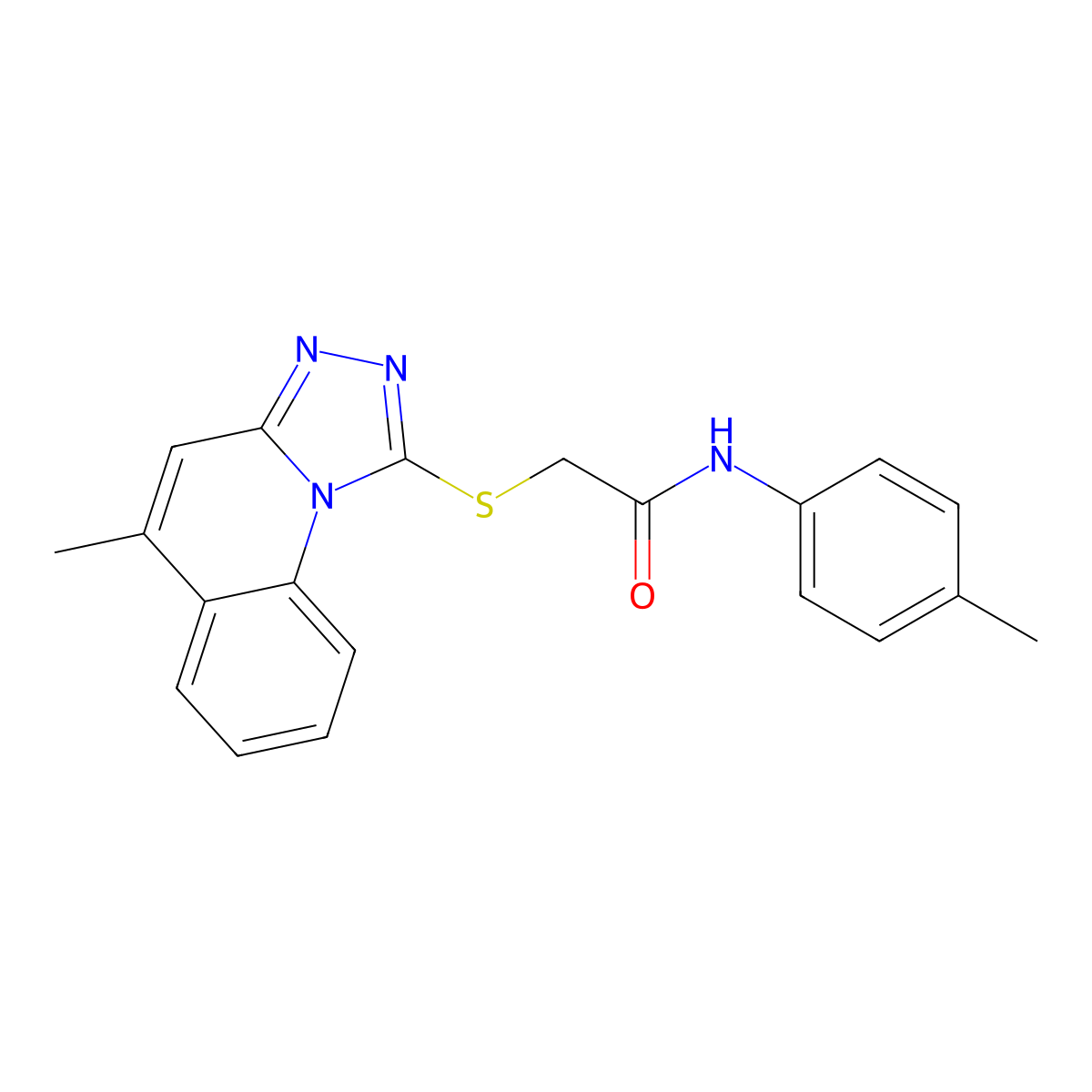 2-((5-methyl-[1,2,4]triazolo[4,3-a]quinolin-1-yl)thio)-N-(p-tolyl)acetamide molecular structure, CAS 483292-20-2