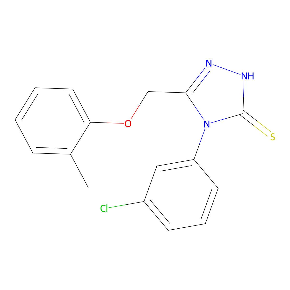 4-(3-Chlorophenyl)-5-((o-tolyloxy)methyl)-4H-1,2,4-triazole-3-thiol molecular structure, CAS 483292-99-5