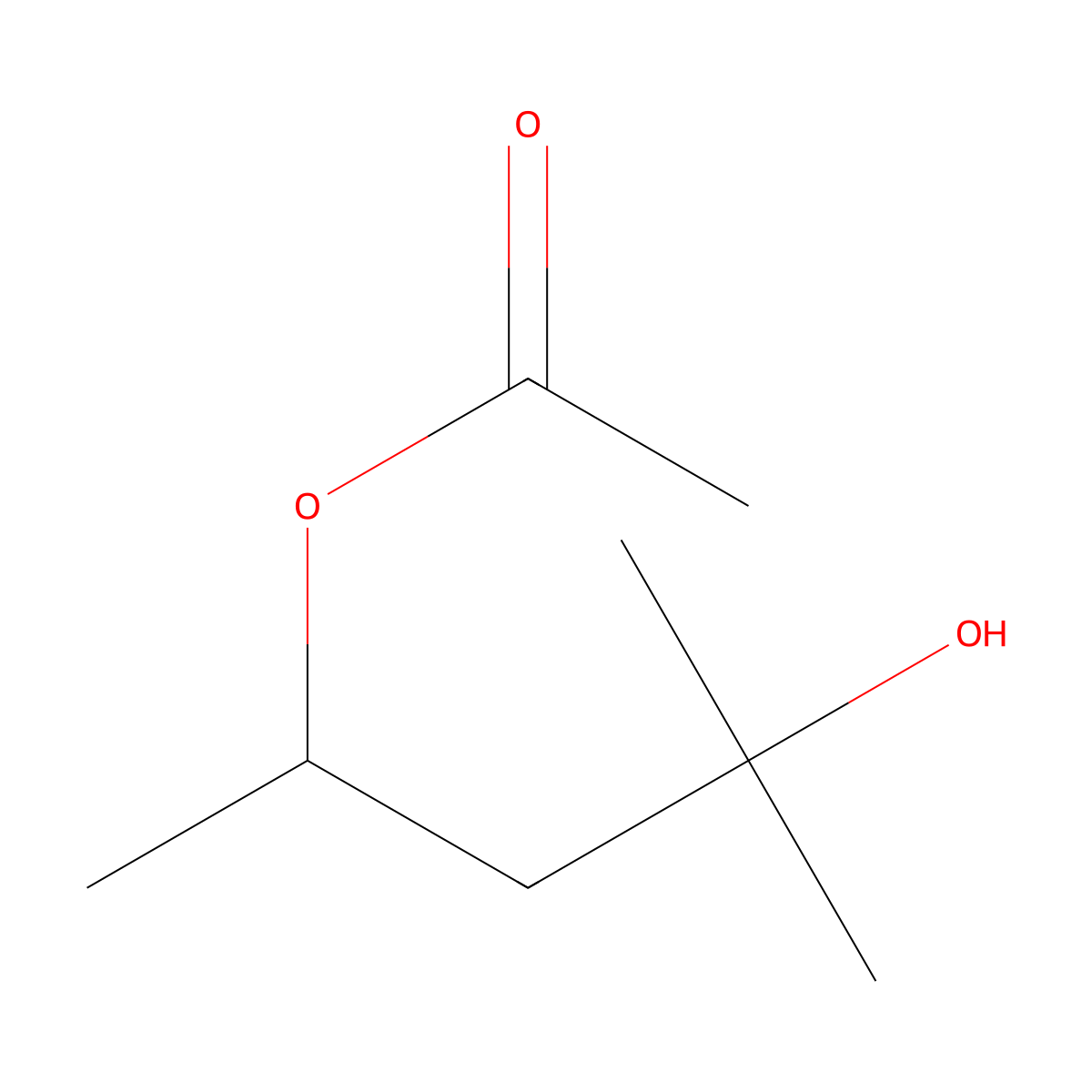 4-Hydroxy-4-methylpentan-2-yl acetate molecular structure, CAS 4833-08-3