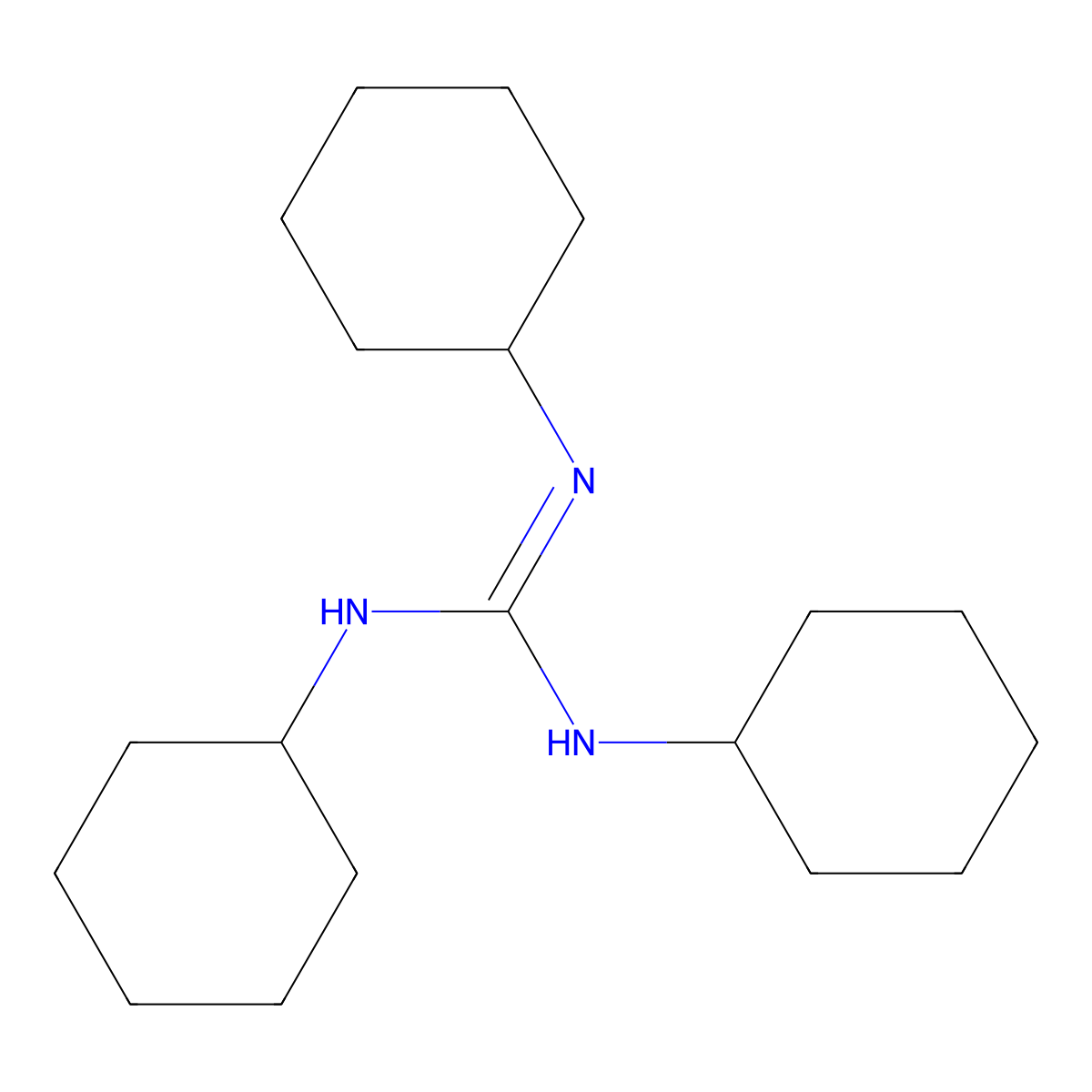 1,2,3-Tricyclohexylguanidine molecular structure, CAS 4833-41-4