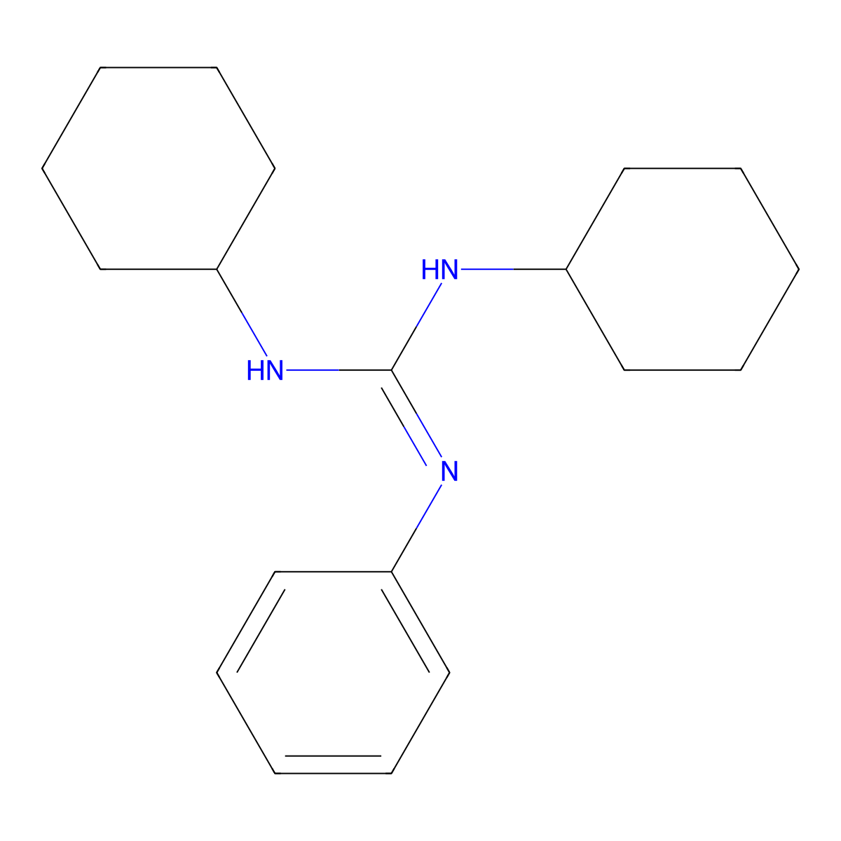1,2-Dicyclohexyl-3-phenylguanidine molecular structure, CAS 4833-42-5