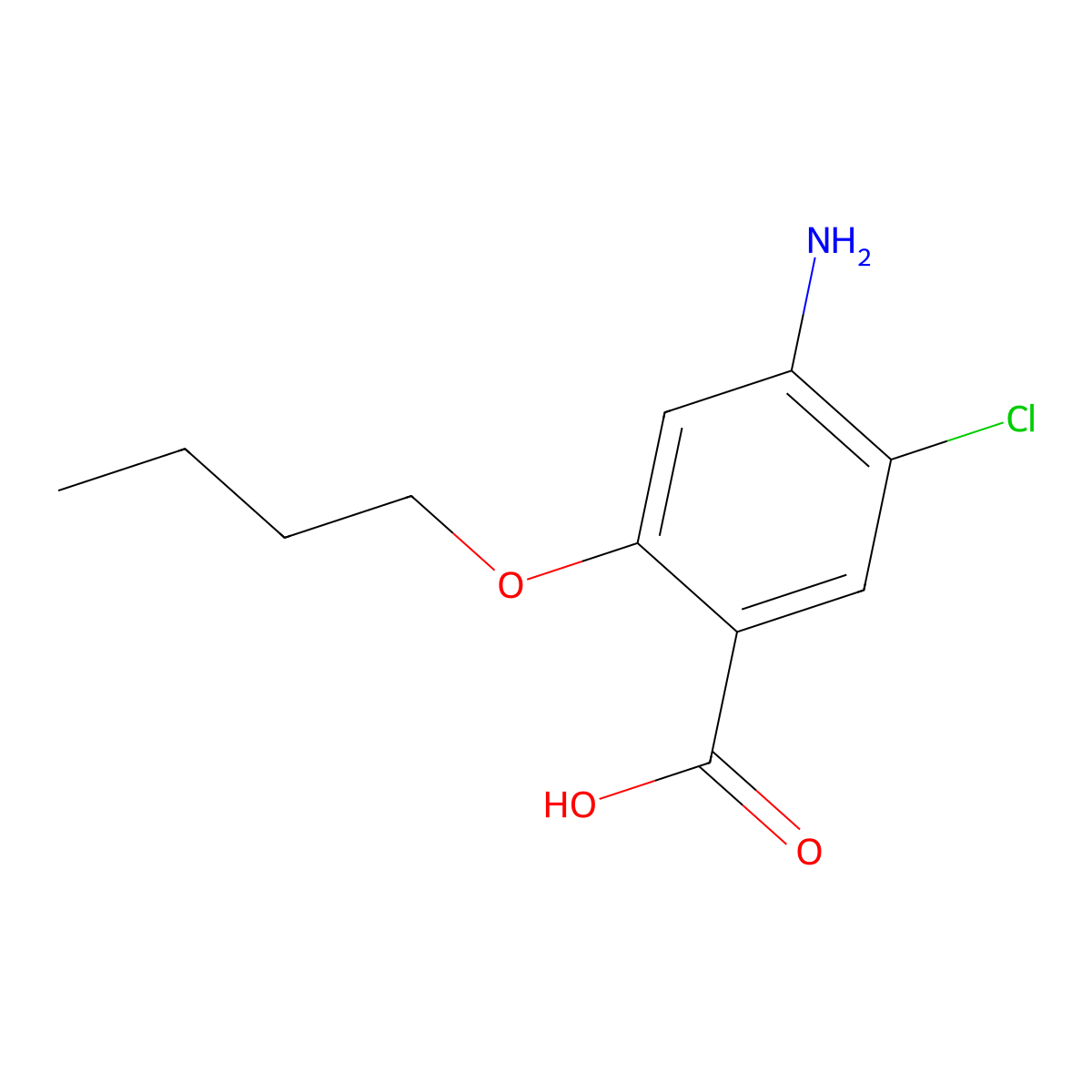 4-Amino-2-butoxy-5-chlorobenzoic acid molecular structure, CAS 483303-88-4