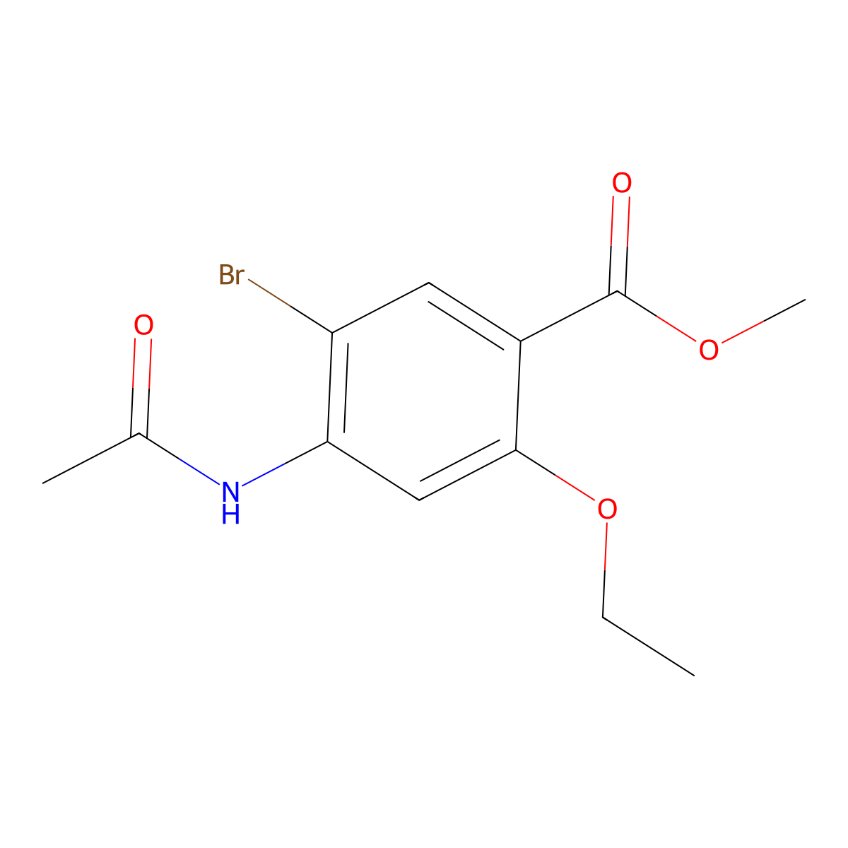 Methyl 4-acetamido-5-bromo-2-ethoxybenzoate molecular structure, CAS 483304-07-0