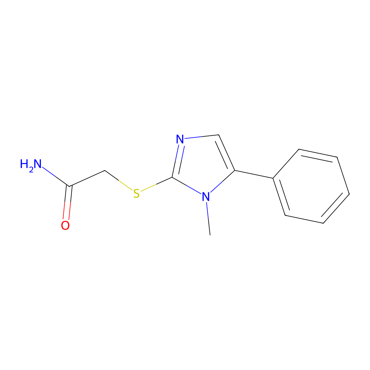 2-(1-Methyl-5-phenyl-1H-imidazol-2-ylsulfanyl)-acetamide molecular structure, CAS 483309-73-5