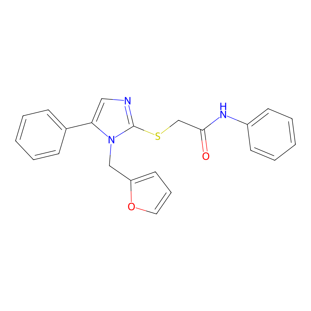 2-[1-(furan-2-ylmethyl)-5-phenylimidazol-2-yl]sulfanyl-N-phenylacetamide molecular structure, CAS 483310-63-0
