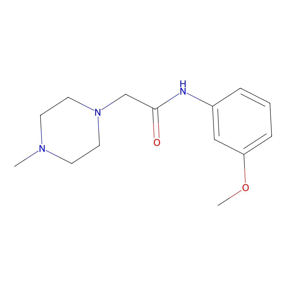 N-(3-methoxyphenyl)-2-(4-methylpiperazin-1-yl)acetamide molecular structure, CAS 483311-75-7
