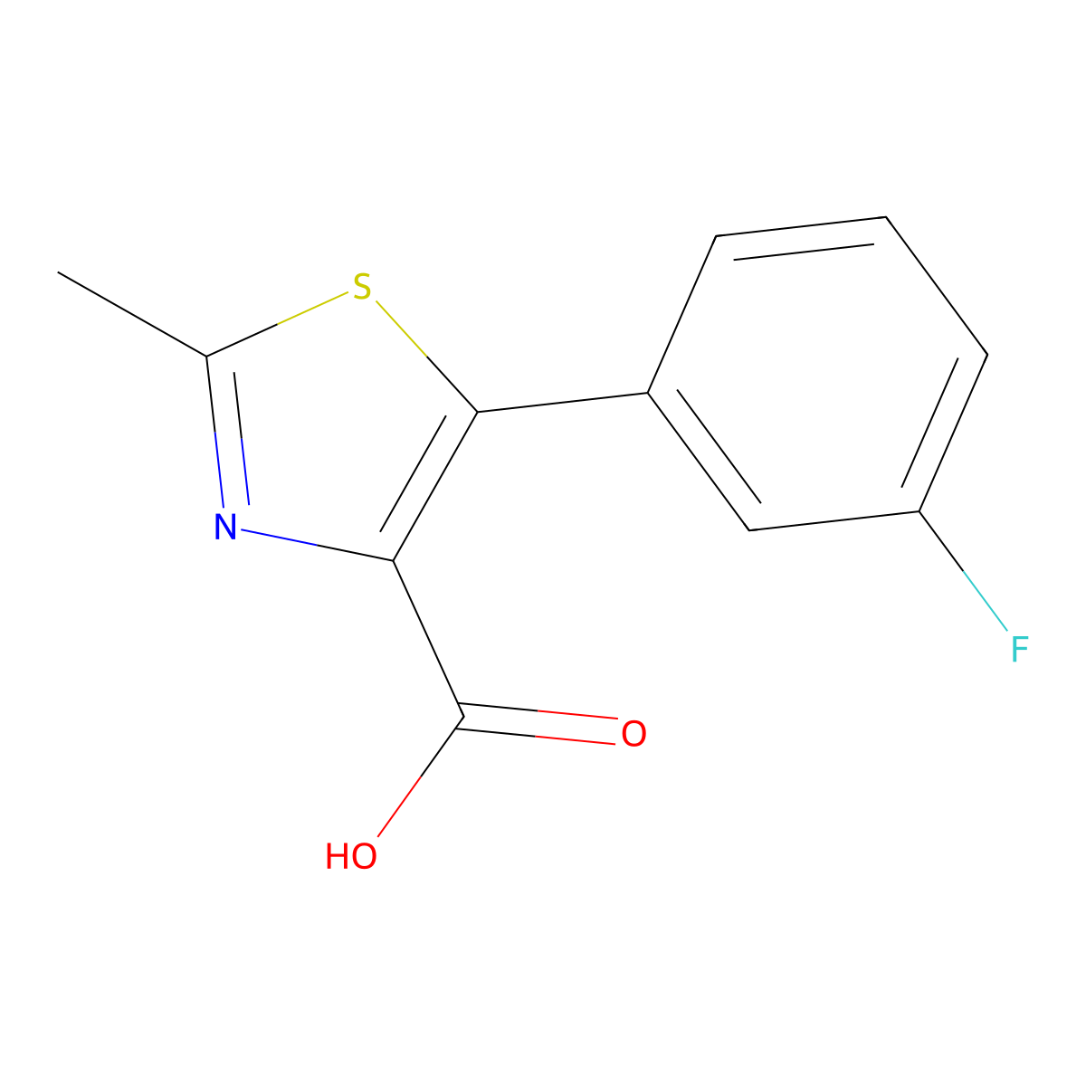 5-(3-Fluorophenyl)-2-methyl-1,3-thiazole-4-carboxylic acid molecular structure, CAS 483315-67-9