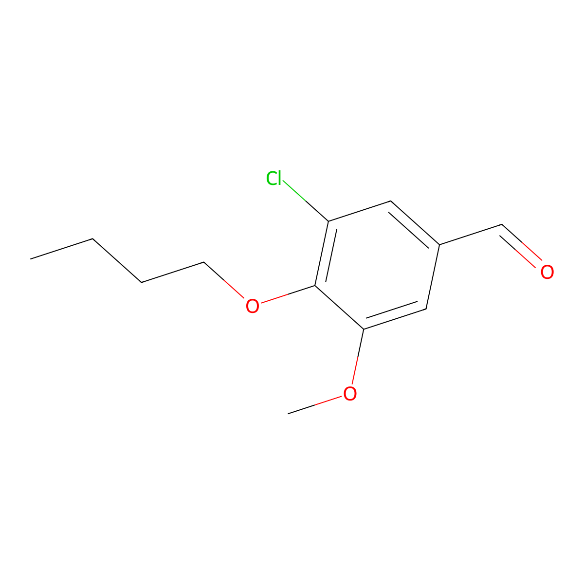 4-Butoxy-3-chloro-5-methoxybenzaldehyde molecular structure, CAS 483316-01-4