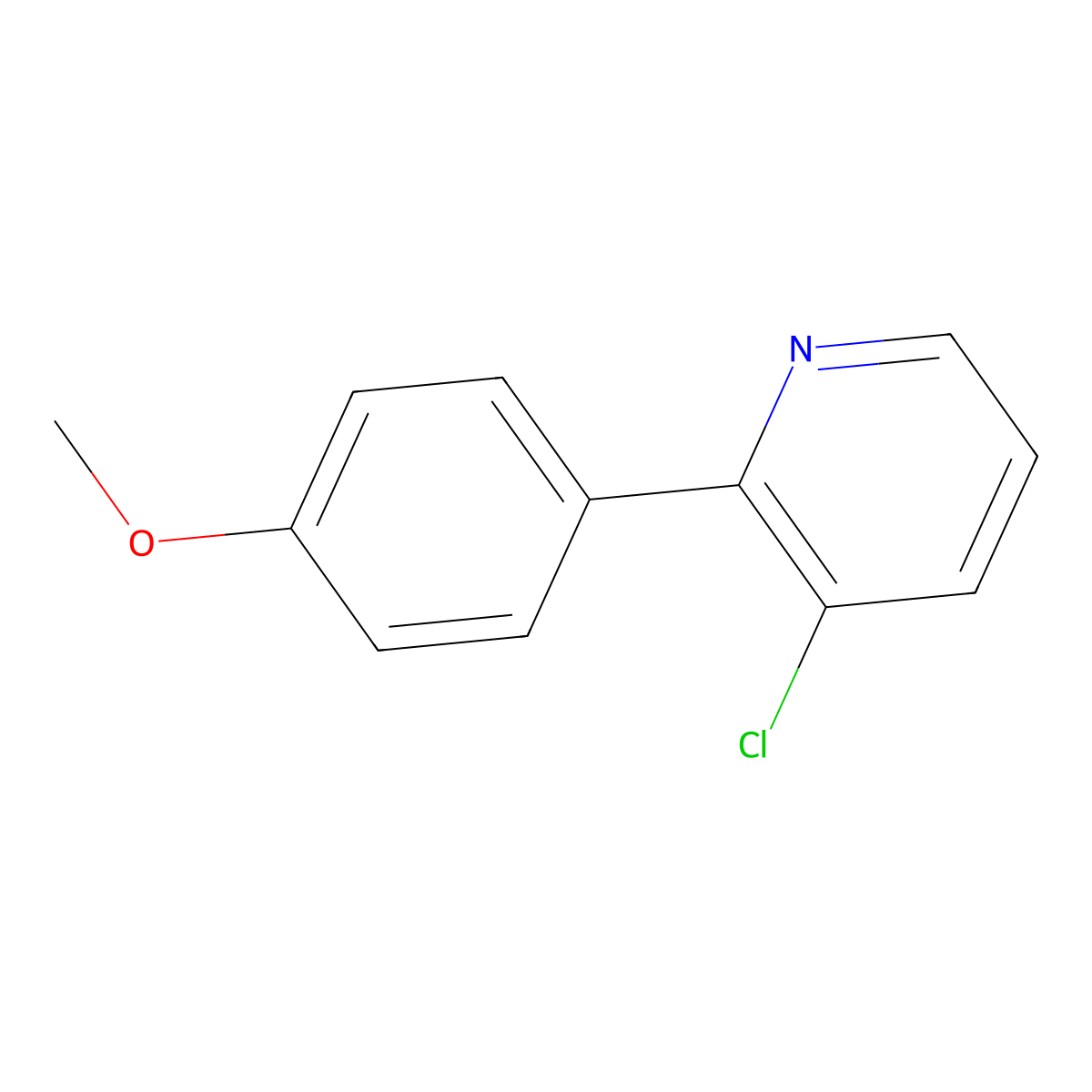 Pyridine, 3-chloro-2-(4-methoxyphenyl)- molecular structure, CAS 483324-02-3