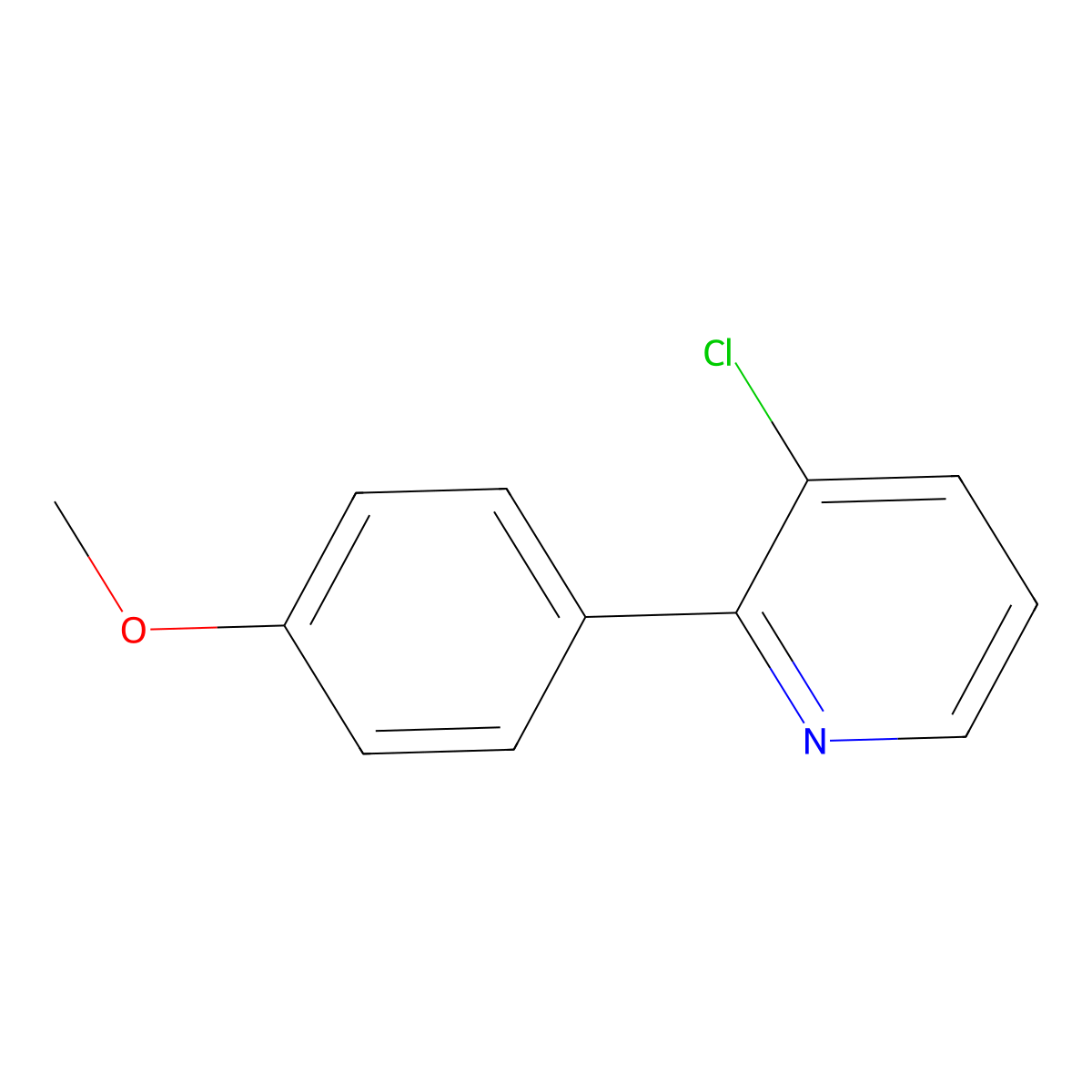 Pyridine, 3-chloro-2-(4-methoxyphenyl)- molecular structure, CAS 483324-02-3