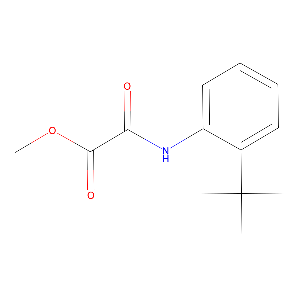 Methyl 2-((2-(tert-butyl)phenyl)amino)-2-oxoacetate molecular structure, CAS 483334-60-7