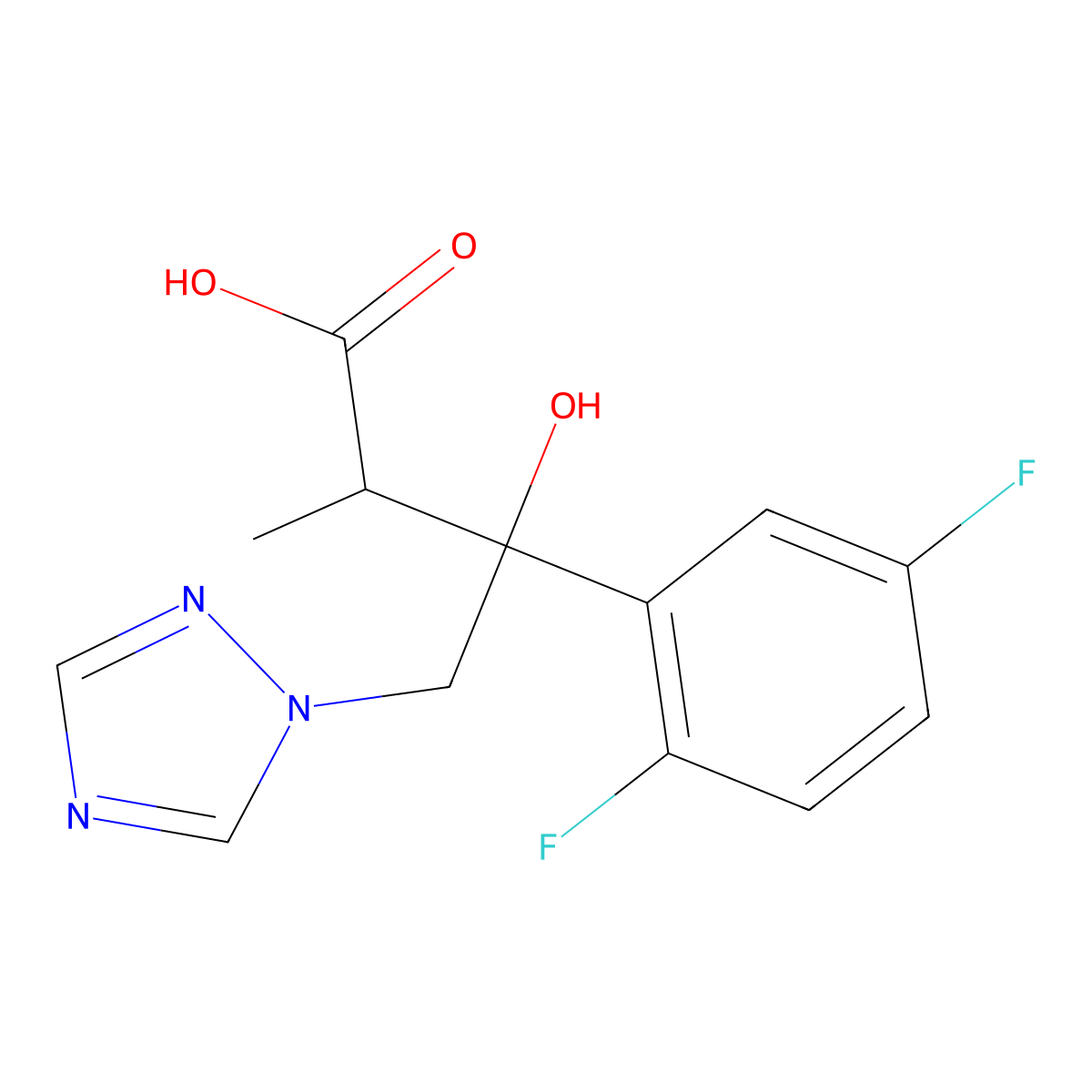 (2R,3R)-3-(2,5-Difluorophenyl)-3-hydroxy-2-methyl-4-(1H-1,2,4-triazol-1-yl)butanoic acid molecular structure, CAS 483340-19-8