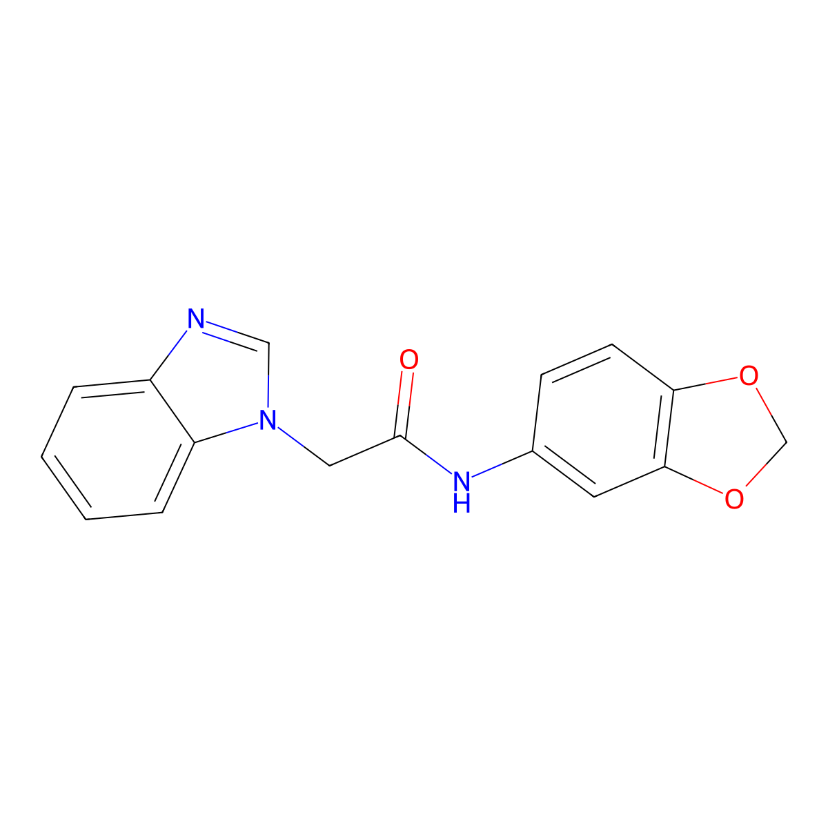2-(1H-benzimidazol-1-yl)-N-(1,3-benzodioxol-5-yl)acetamide molecular structure, CAS 483346-93-6