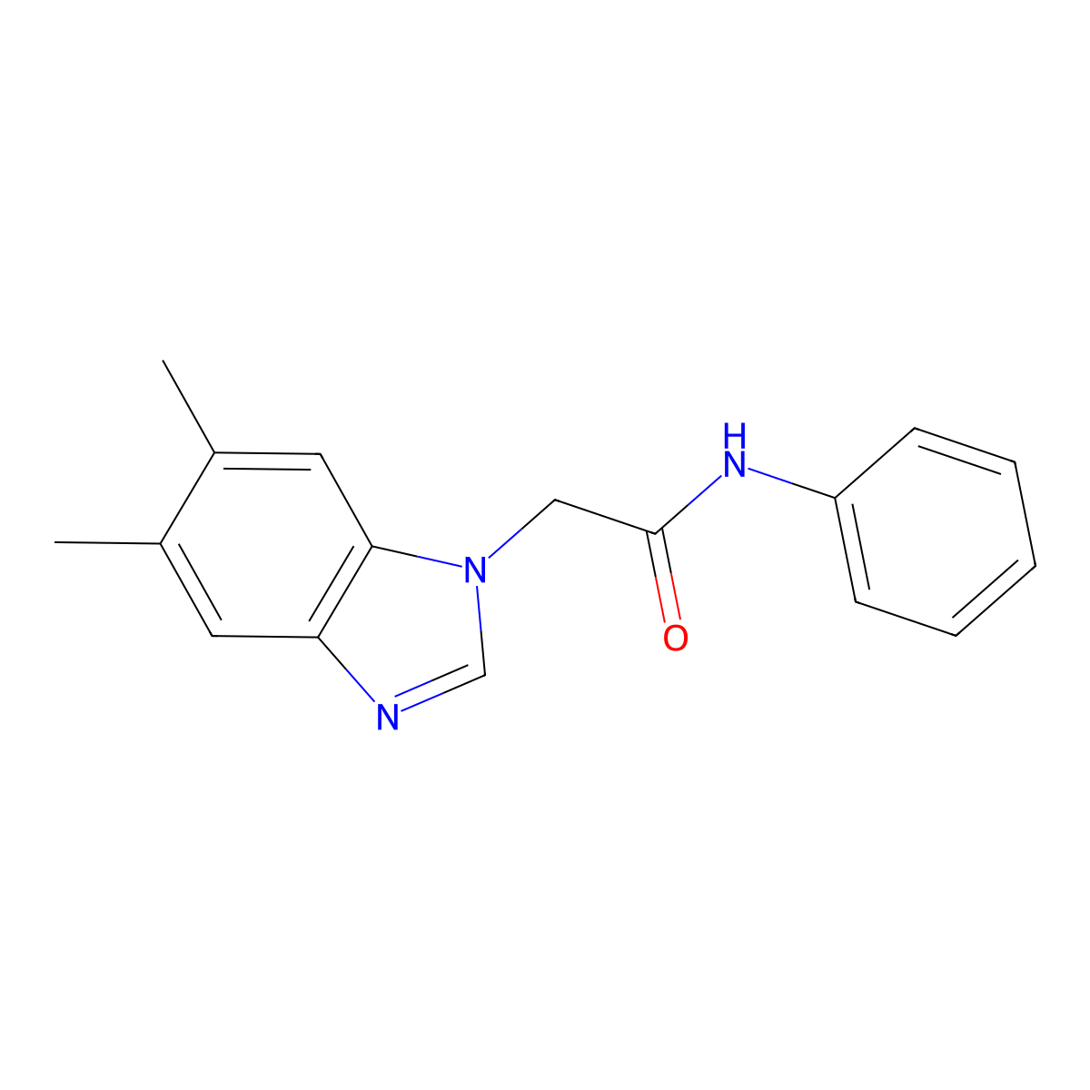 2-(5,6-dimethylbenzimidazol-1-yl)-N-phenylacetamide molecular structure, CAS 483347-01-9