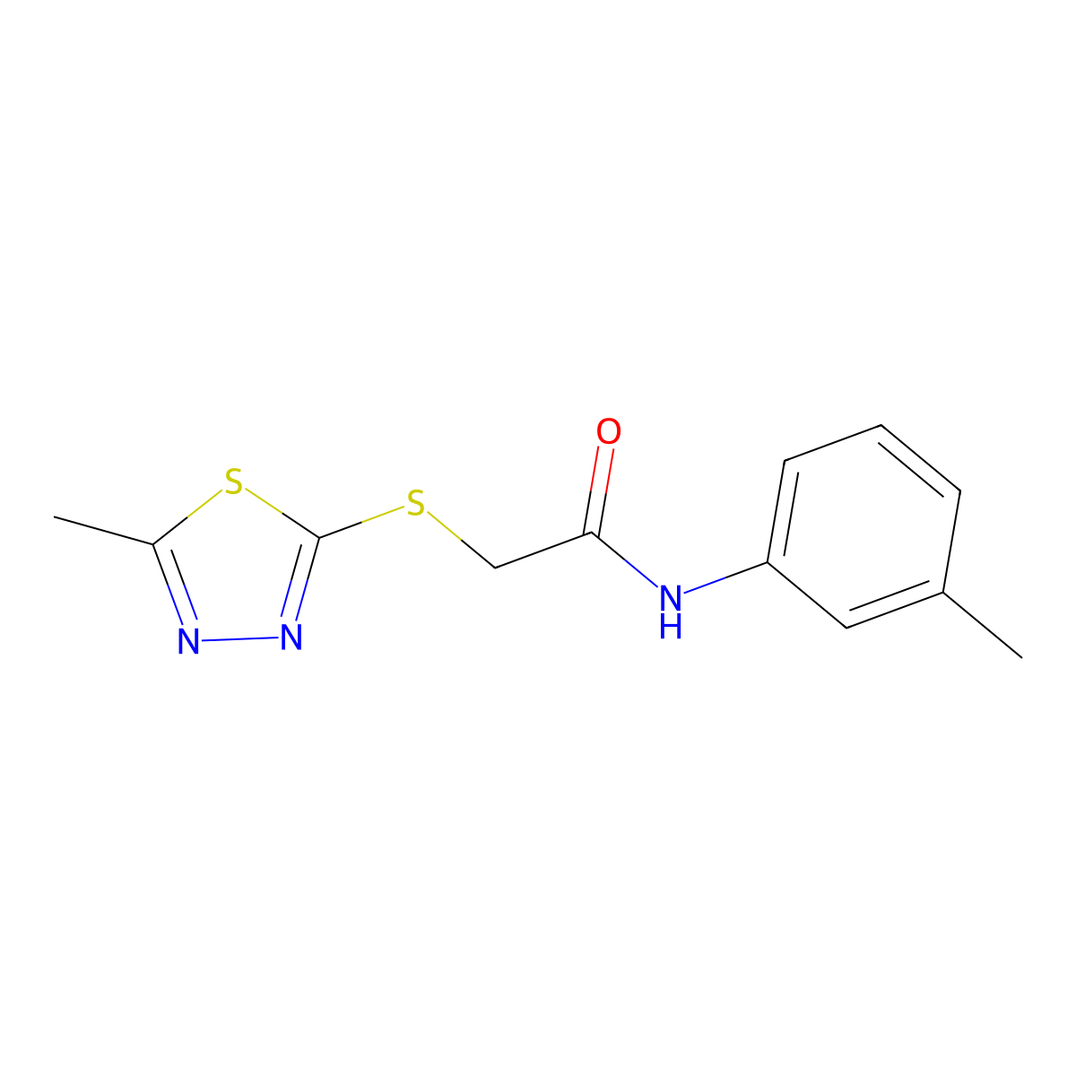 2-((5-methyl-1,3,4-thiadiazol-2-yl)thio)-N-(m-tolyl)acetamide molecular structure, CAS 483347-92-8