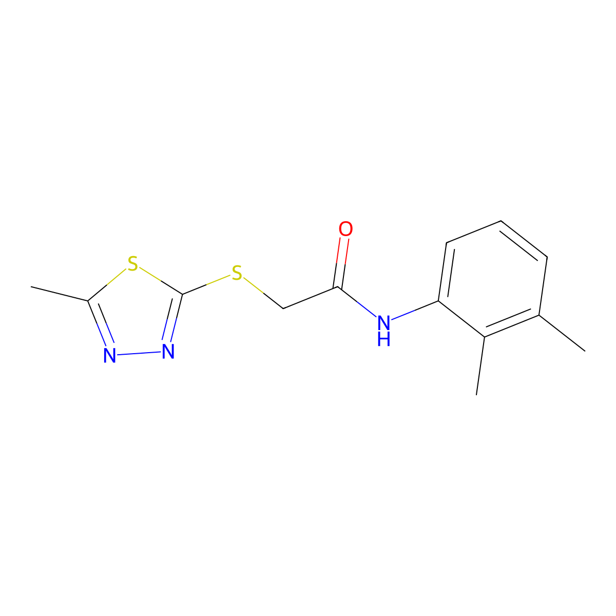 N-(2,3-dimethylphenyl)-2-[(5-methyl-1,3,4-thiadiazol-2-yl)sulfanyl]acetamide molecular structure, CAS 483347-94-0