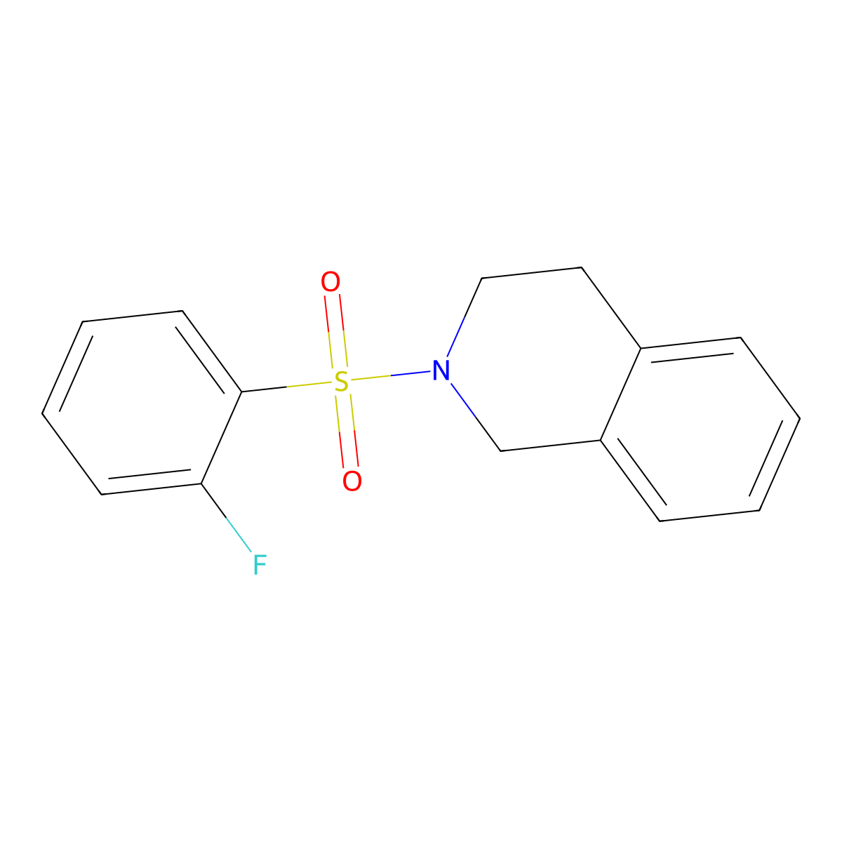 2-[(2-Fluorophenyl)sulfonyl]-1,2,3,4-tetrahydroisoquinoline molecular structure, CAS 483348-14-7
