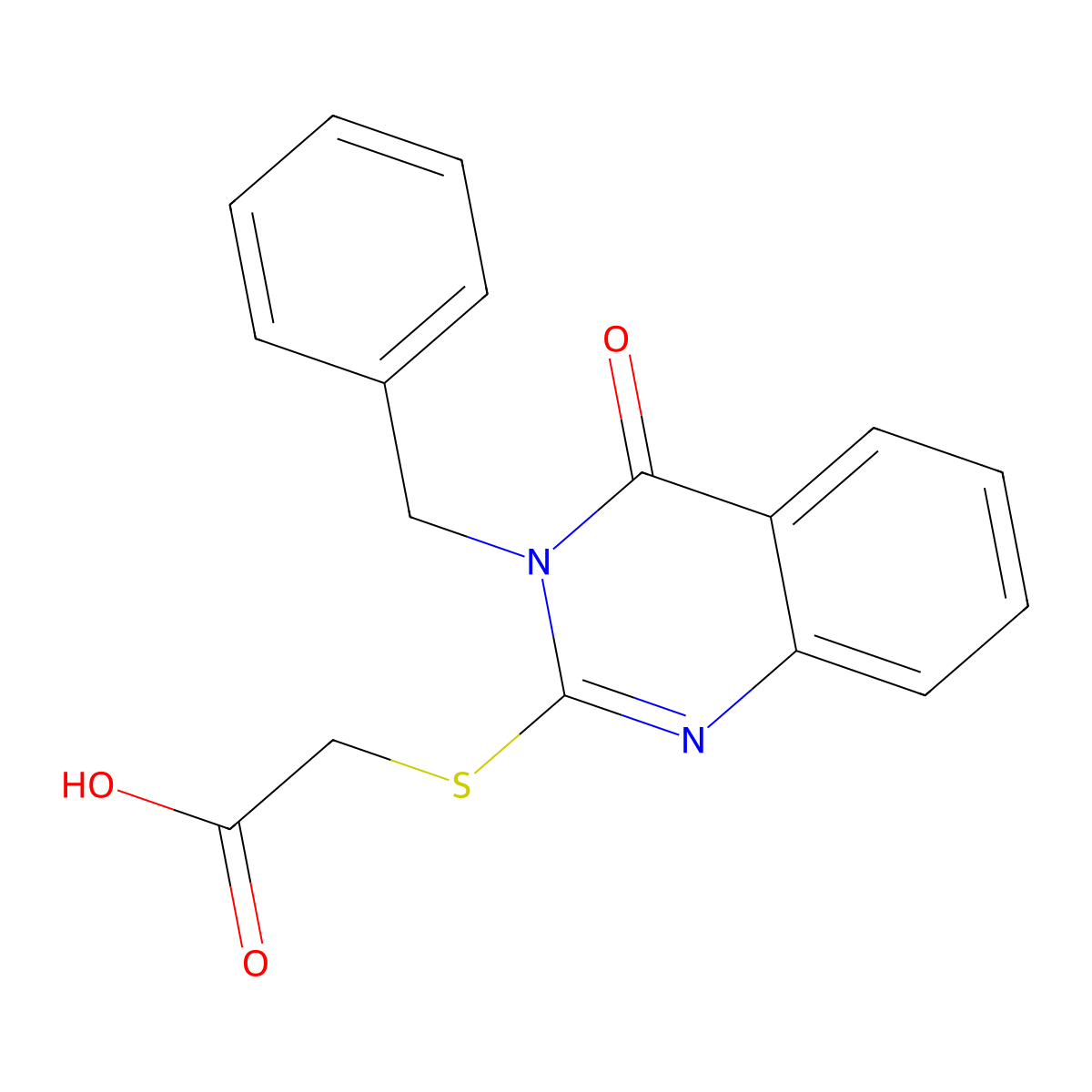 2-[(3-Benzyl-4-oxo-3,4-dihydroquinazolin-2-yl)sulfanyl]acetic acid molecular structure, CAS 483350-66-9