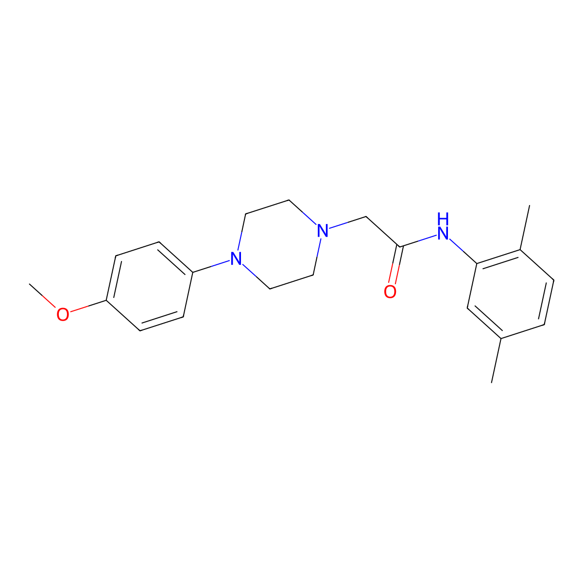 N-(2,5-dimethylphenyl)-2-[4-(4-methoxyphenyl)piperazin-1-yl]acetamide molecular structure, CAS 483350-91-0