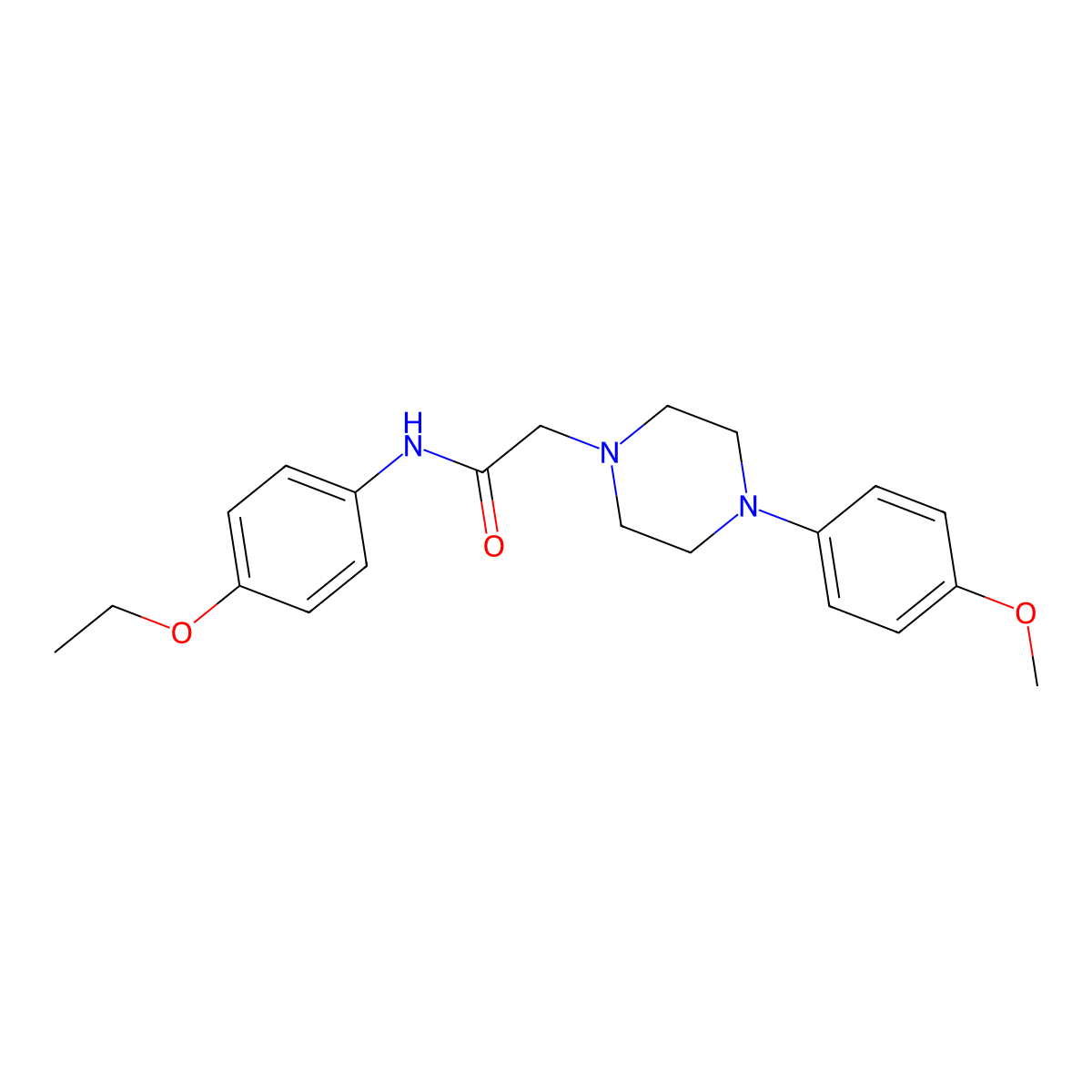 N-(4-ethoxyphenyl)-2-[4-(4-methoxyphenyl)piperazin-1-yl]acetamide molecular structure, CAS 483350-99-8