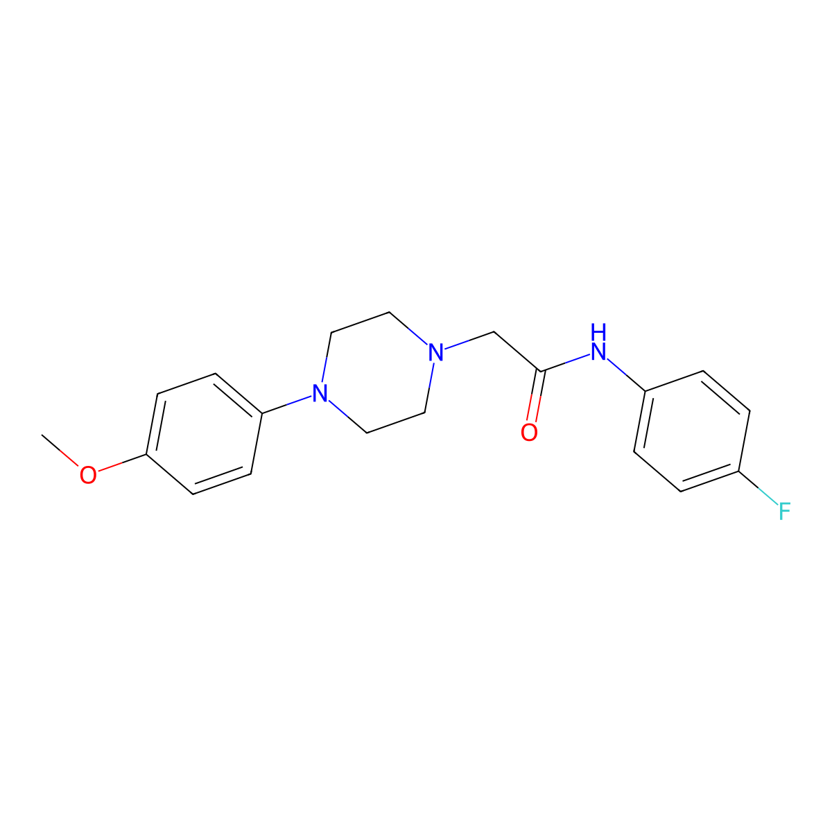 N-(4-fluorophenyl)-2-[4-(4-methoxyphenyl)piperazin-1-yl]acetamide molecular structure, CAS 483351-06-0