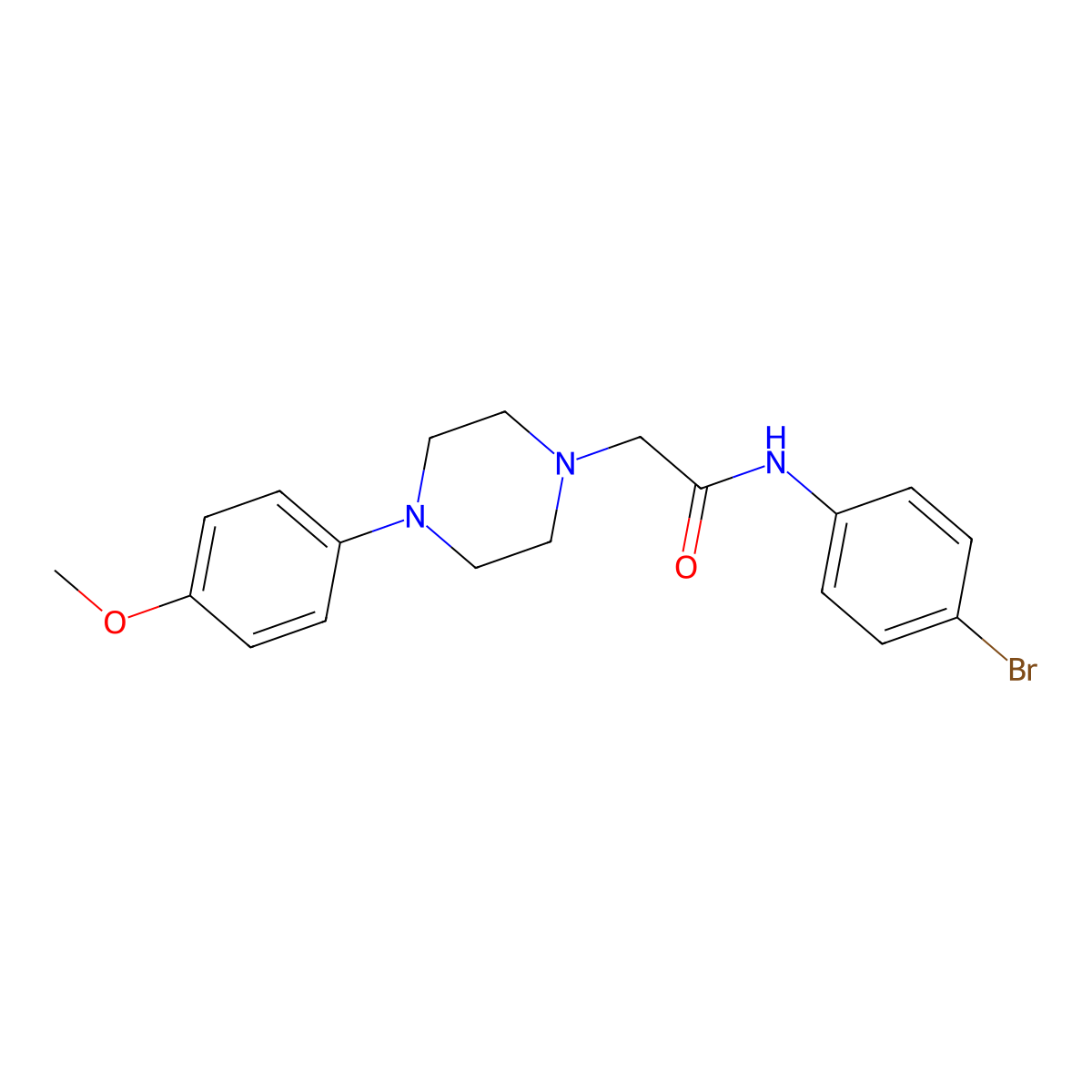 N-(4-bromophenyl)-2-[4-(4-methoxyphenyl)piperazin-1-yl]acetamide molecular structure, CAS 483351-09-3