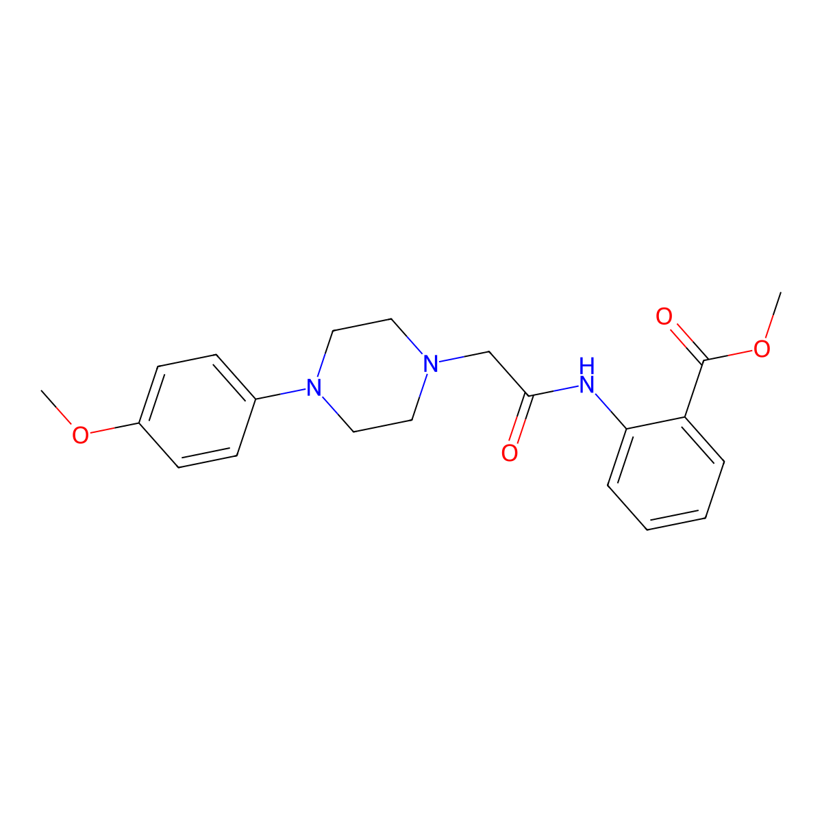 Methyl 2-({[4-(4-methoxyphenyl)-1-piperazinyl]acetyl}amino)benzoate molecular structure, CAS 483351-14-0