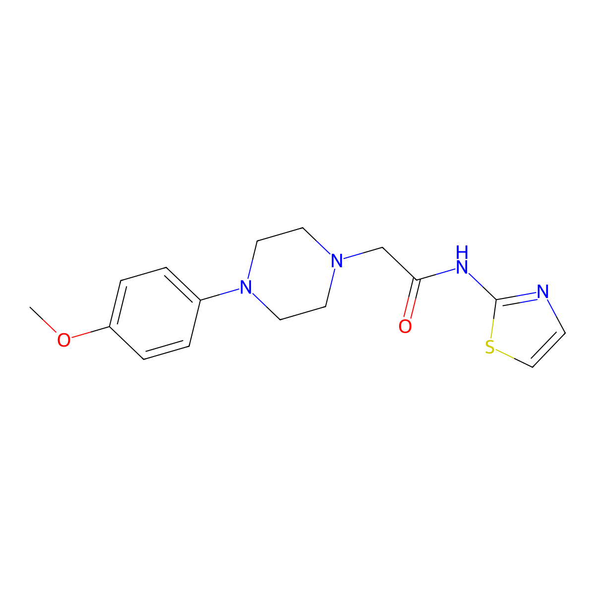 2-[4-(4-methoxyphenyl)piperazin-1-yl]-N-(1,3-thiazol-2-yl)acetamide molecular structure, CAS 483351-23-1