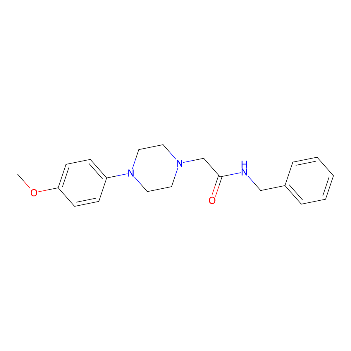 N-benzyl-2-[4-(4-methoxyphenyl)piperazin-1-yl]acetamide molecular structure, CAS 483351-32-2