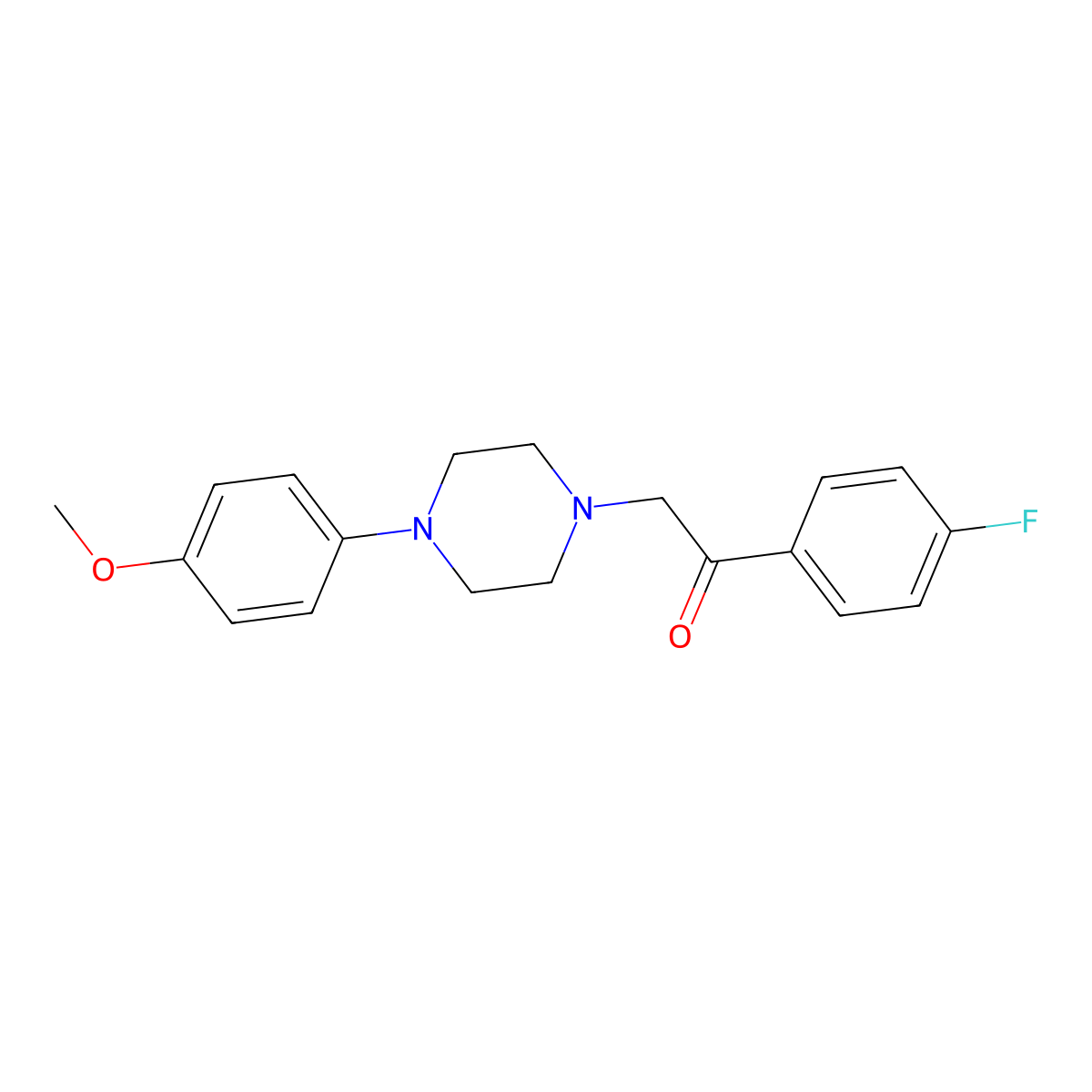 1-(4-Fluorophenyl)-2-[4-(4-methoxyphenyl)piperazin-1-yl]ethanone molecular structure, CAS 483351-61-7