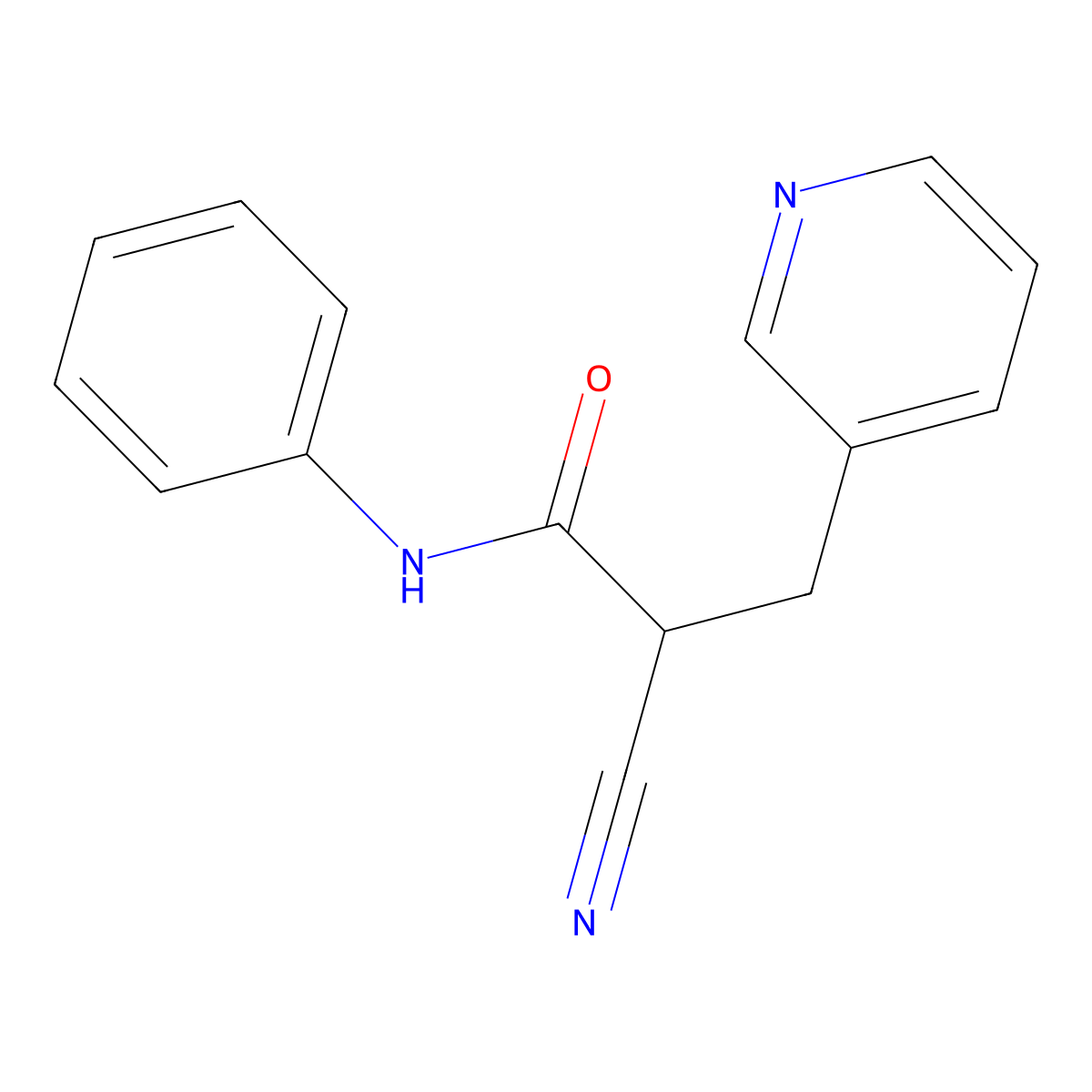 2-cyano-N-phenyl-3-(pyridin-3-yl)propanamide molecular structure, CAS 483359-04-2