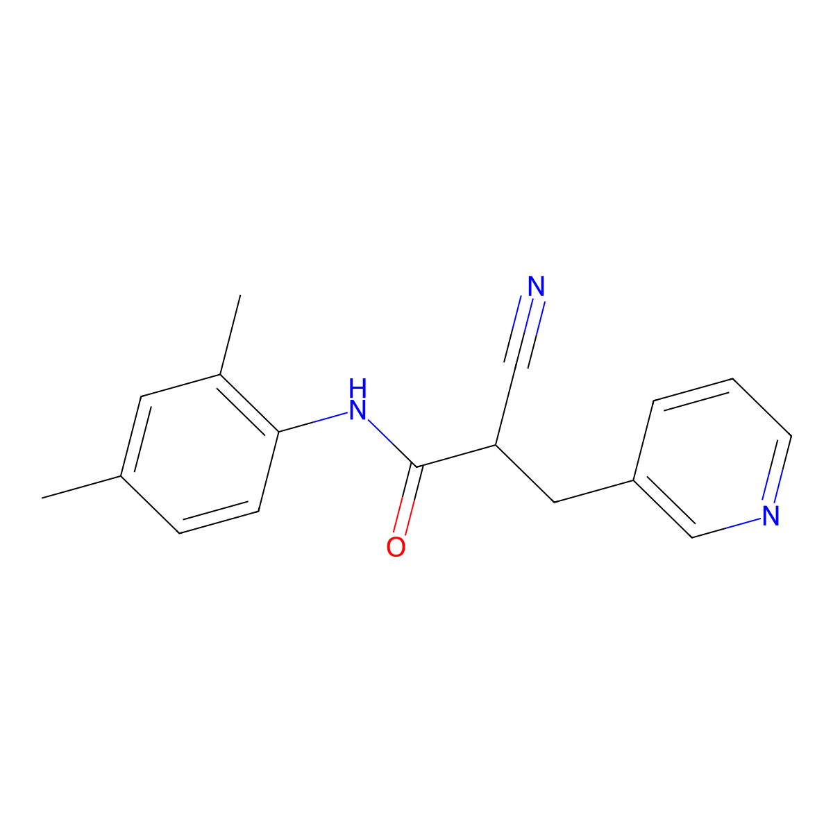 2-cyano-N-(2,4-dimethylphenyl)-3-(pyridin-3-yl)propanamide molecular structure, CAS 483359-17-7
