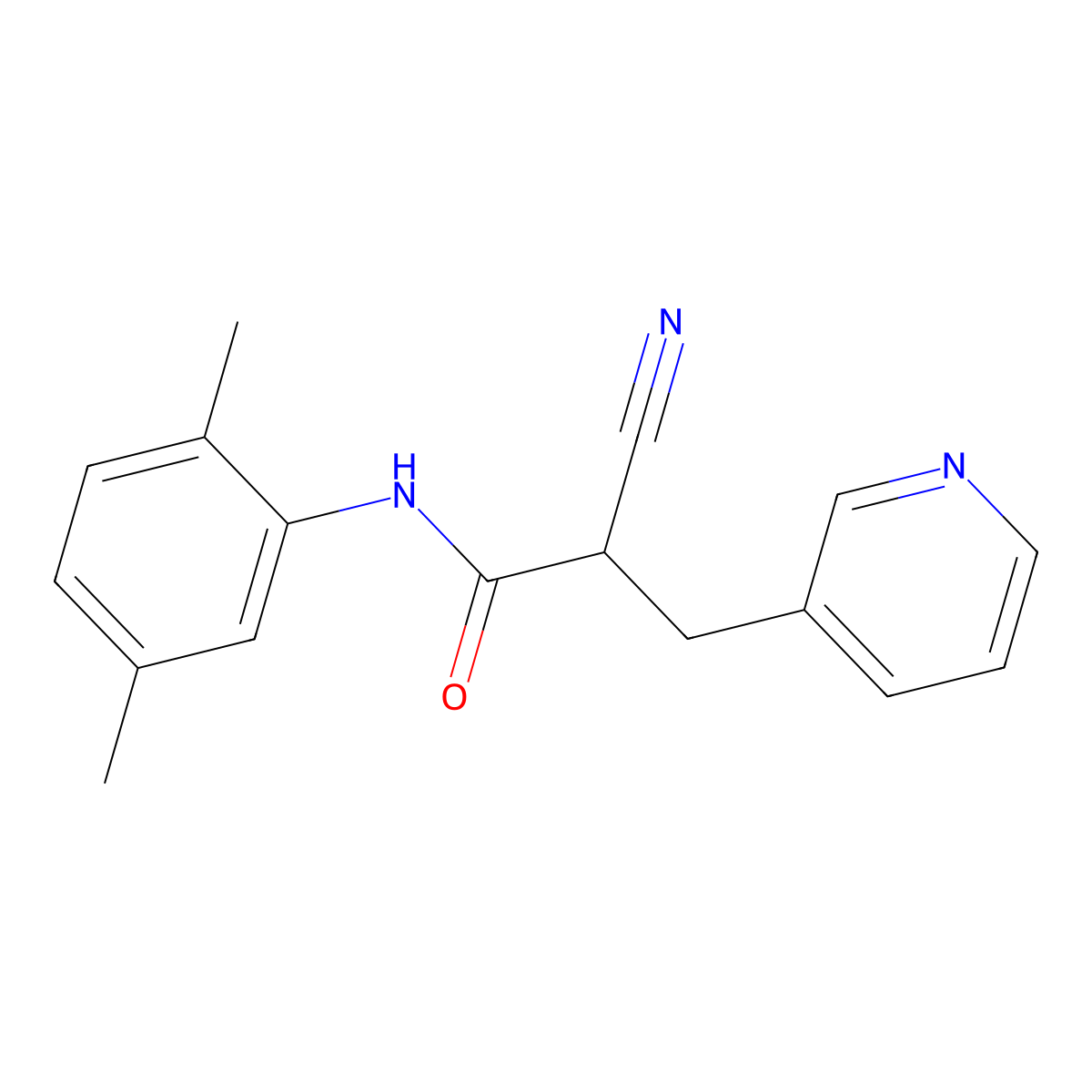 2-cyano-N-(2,5-dimethylphenyl)-3-(pyridin-3-yl)propanamide molecular structure, CAS 483359-21-3